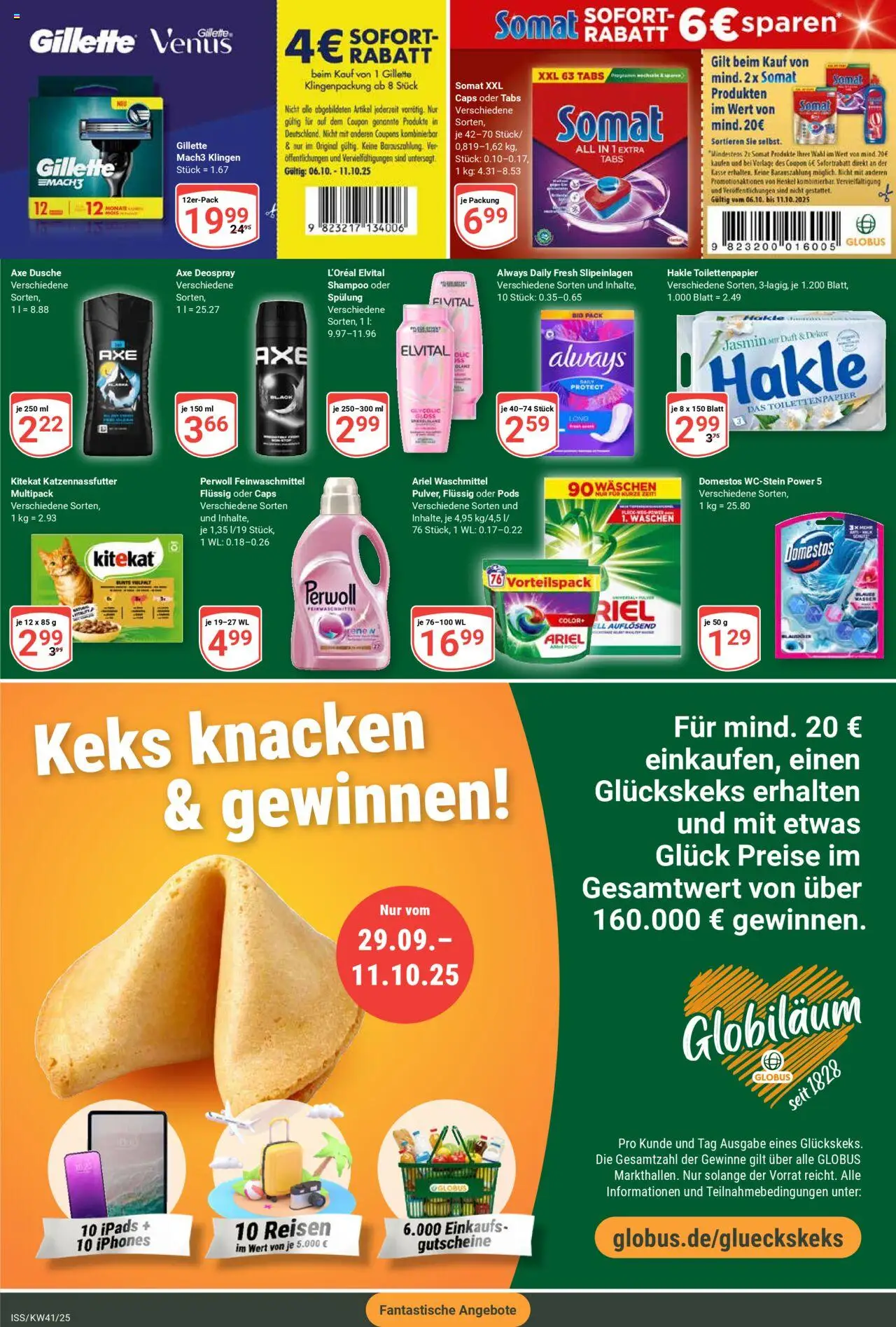 Globus Prospekt 	 – gültig ab 06.10.2025 | Seite: 7 | Produkte: Shampoo, Spülung, Deospray, Toilettenpapier