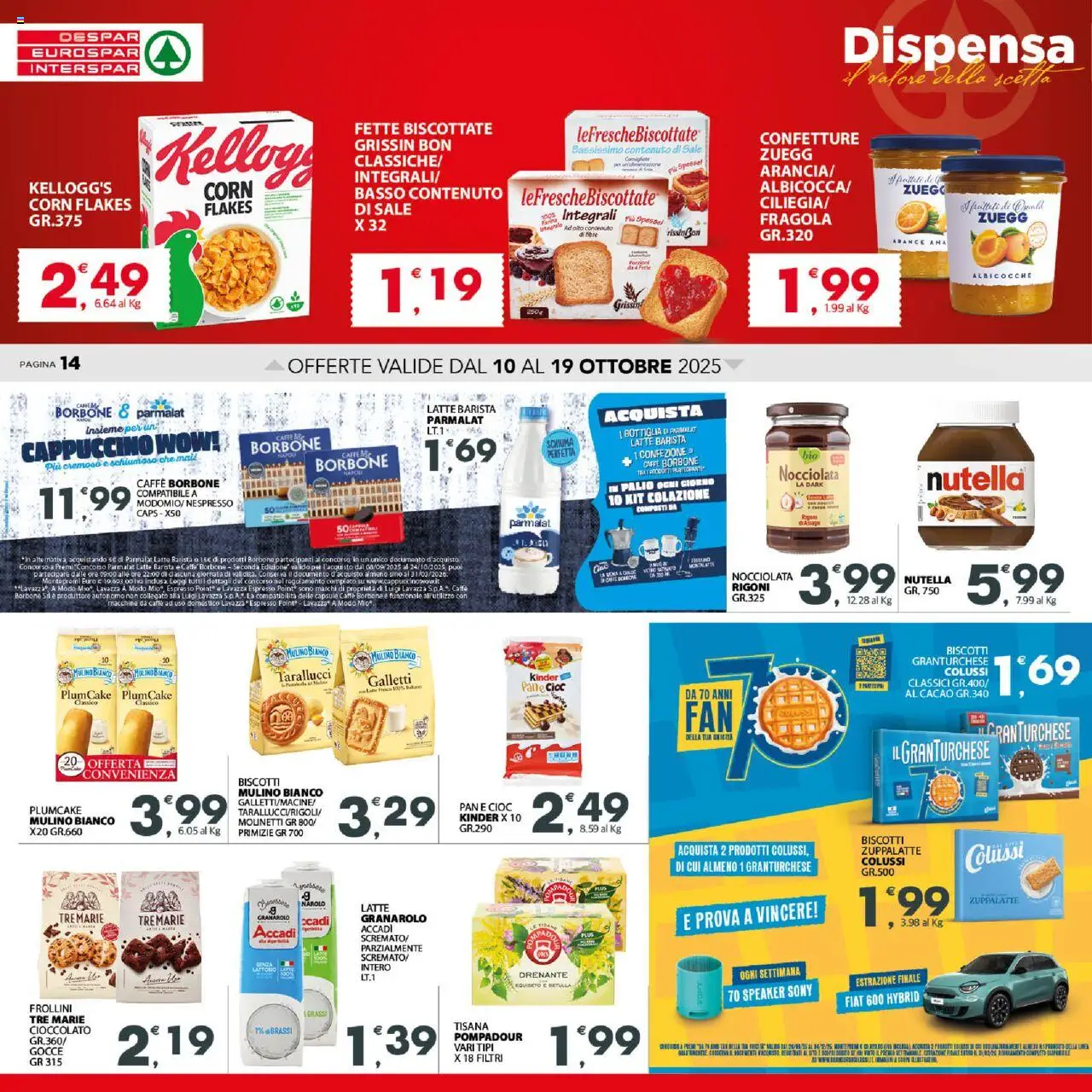 Volantino Despar del 10.10.2025 | Pagina: 14 | Prodotti: Cioccolato, Arance, Sale, Lavazza