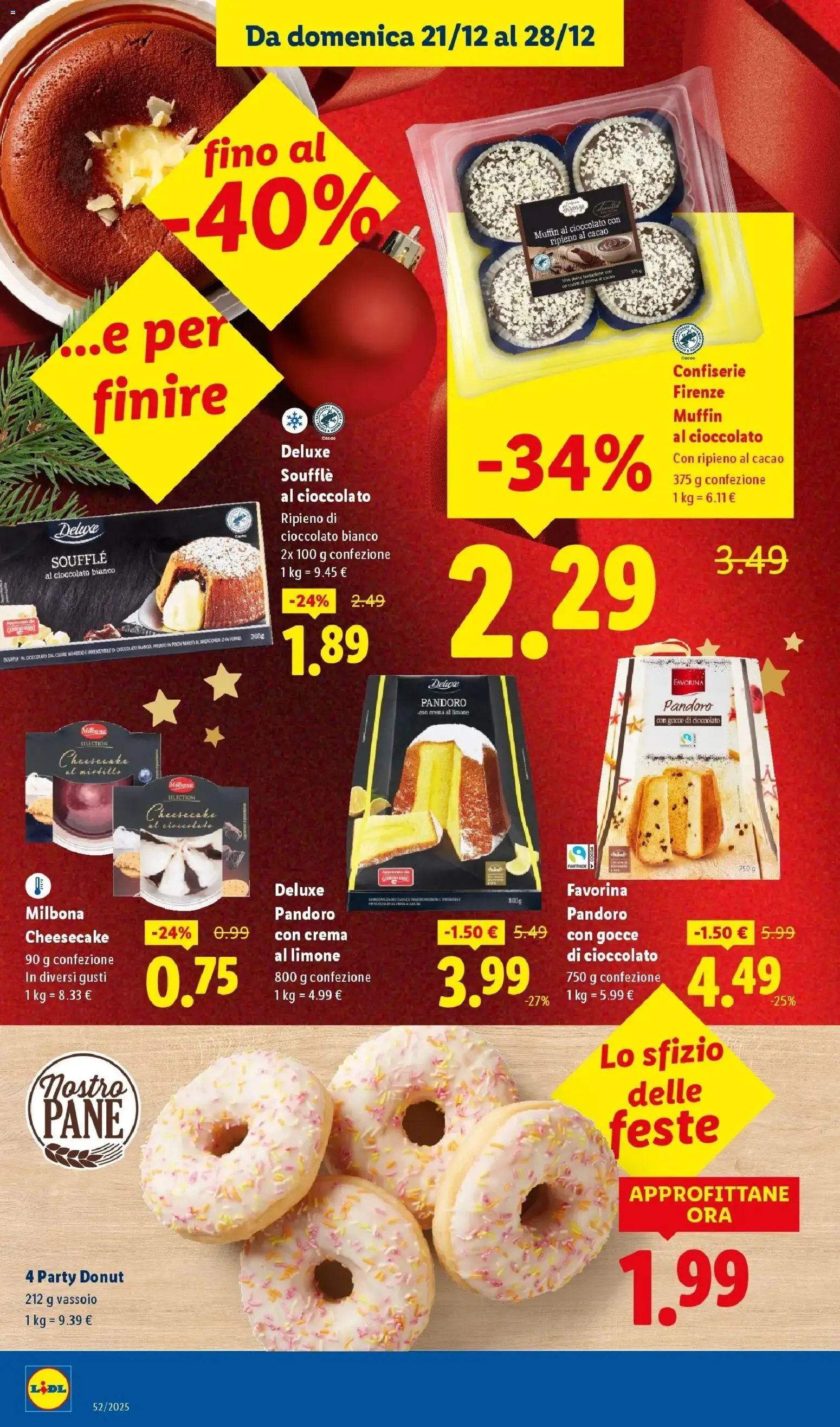 LIDL volantino della prossima settimana dal ﻿20/12/2025﻿ 📣 | Pagina: 14 | Prodotti: Pane, Limone, Pandoro, Cacao