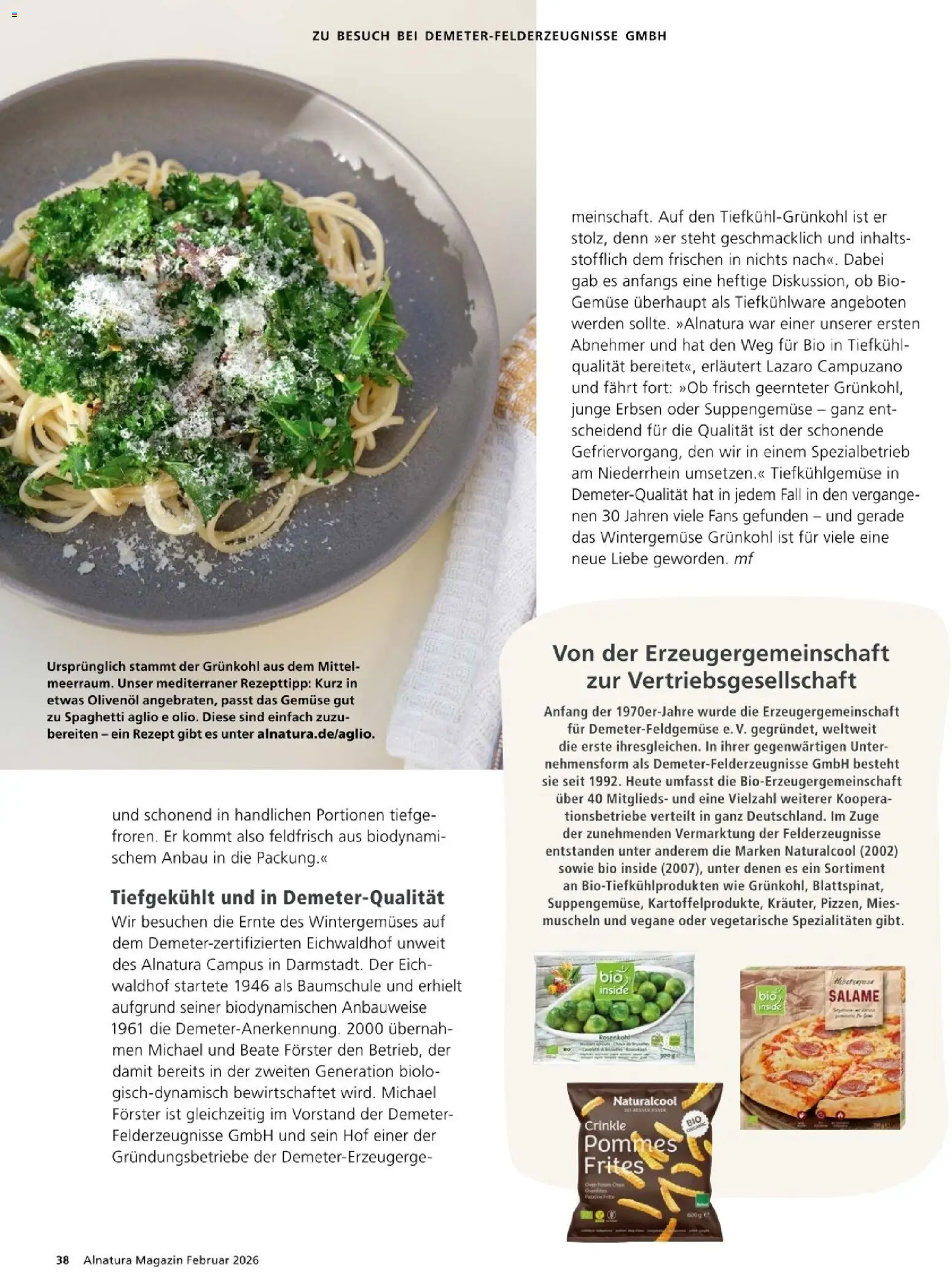 Alnatura Prospekt – gültig ab 01.02.2026 | Seite: 38 | Produkte: Olivenol, Pommes, Pommes frites, Gemüse