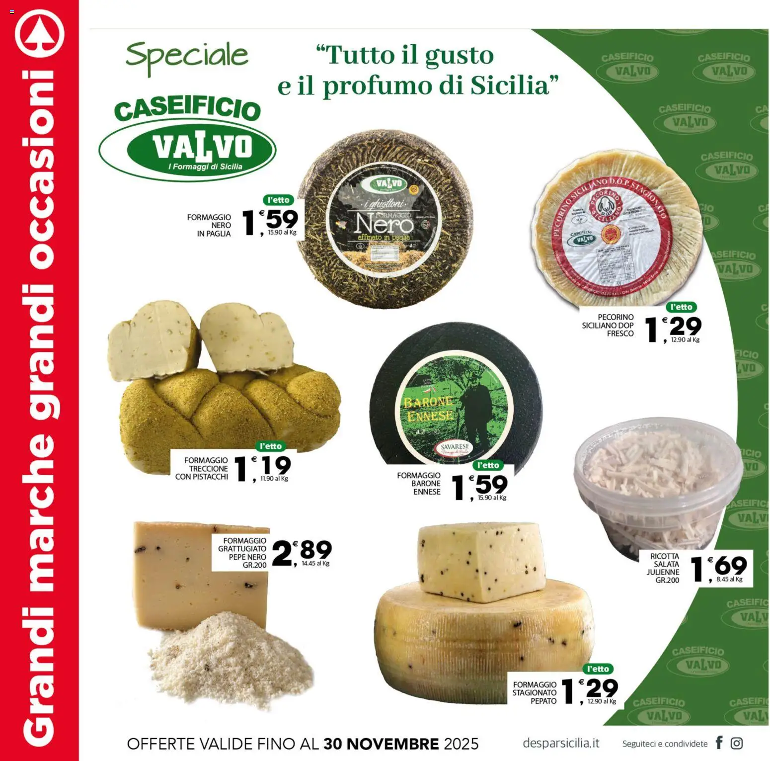 Volantino Interspar del 12.11.2025 | Pagina: 4 | Prodotti: Pepe, Formaggio, Ricotta, Pistacchi