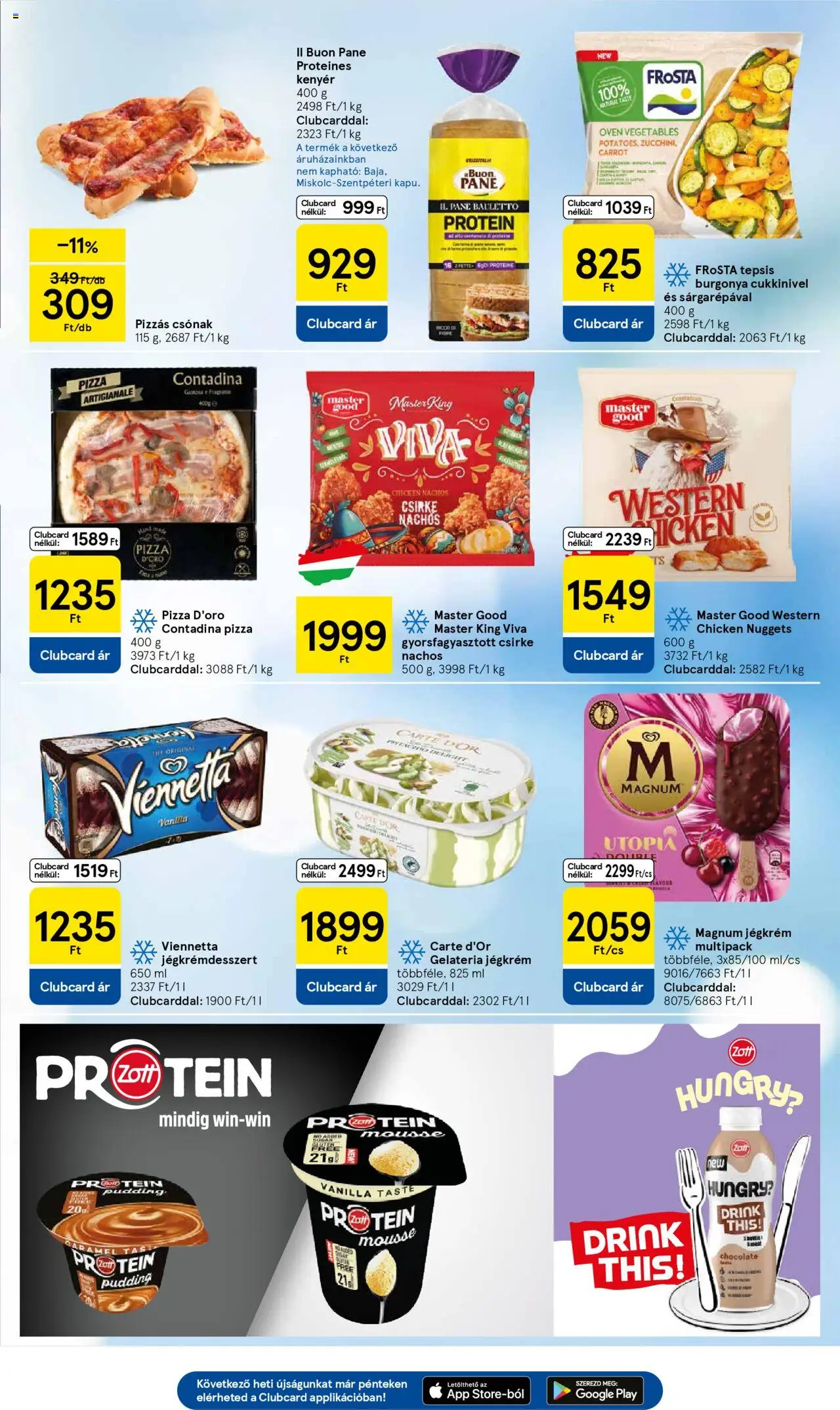 Tesco akciós ujság - amely érvényes a következő dátumtól: 21.10.2025 | Oldal: 17 | Termékek: Burgonya, Magnum, Nuggets, Pizza
