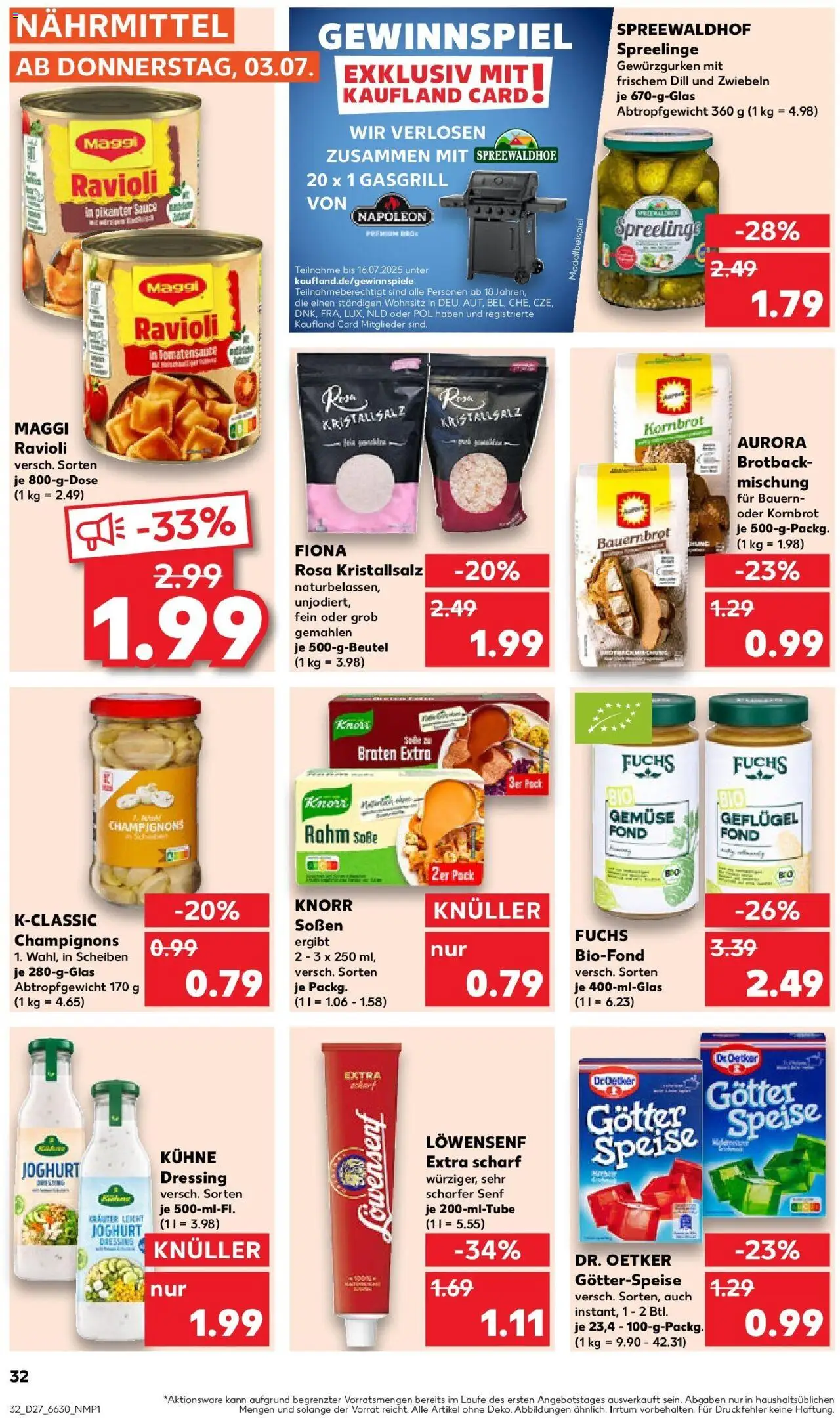 Kaufland prospekt Kreuztal	 - gültig ab dem 03.07.2025 | Seite: 32 | Produkte: Maggi, Dressing, Knorr, Zwiebeln