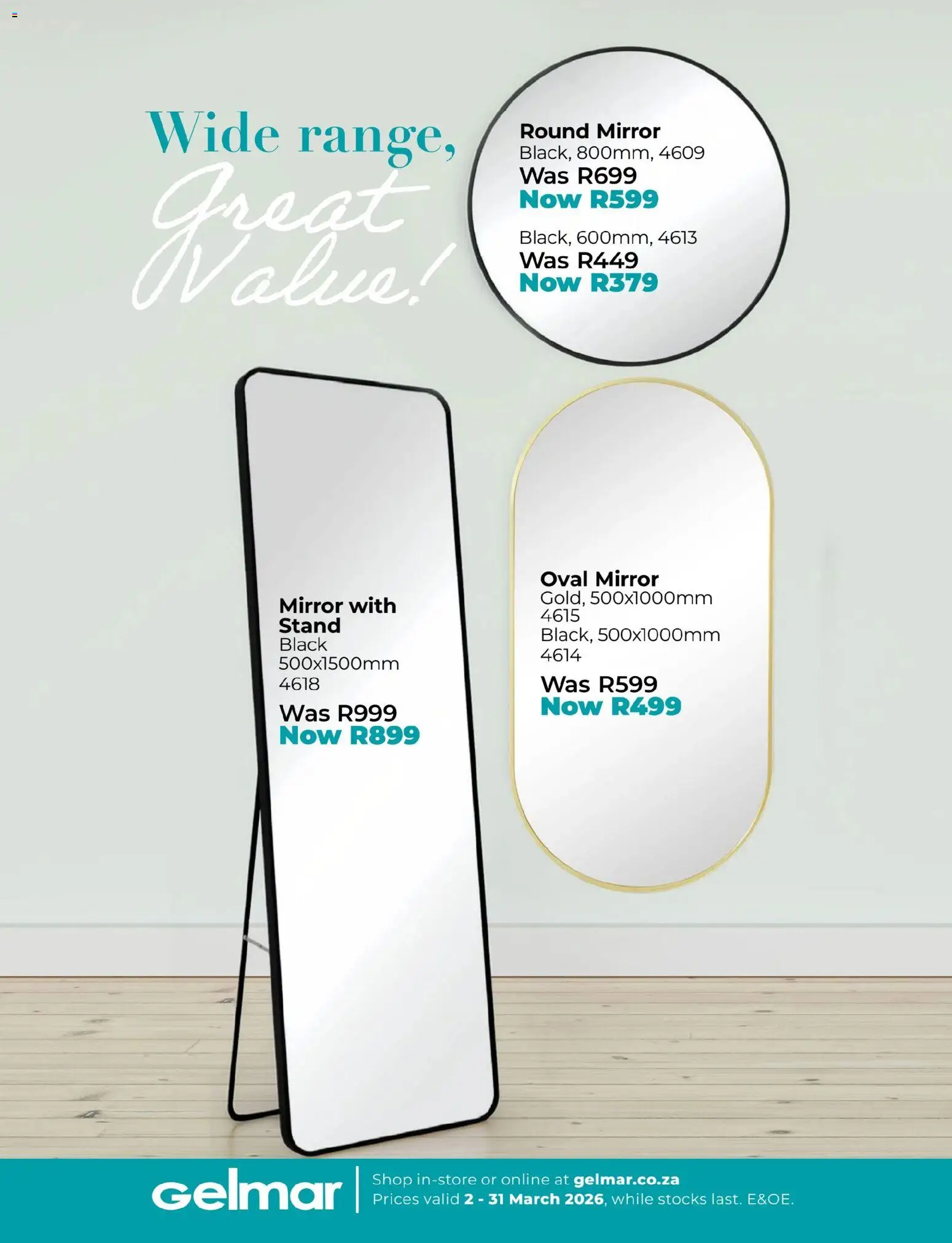 New Gelmar catalogue – valid from 02.03.2026 | Page: 6 | Products: Mirror