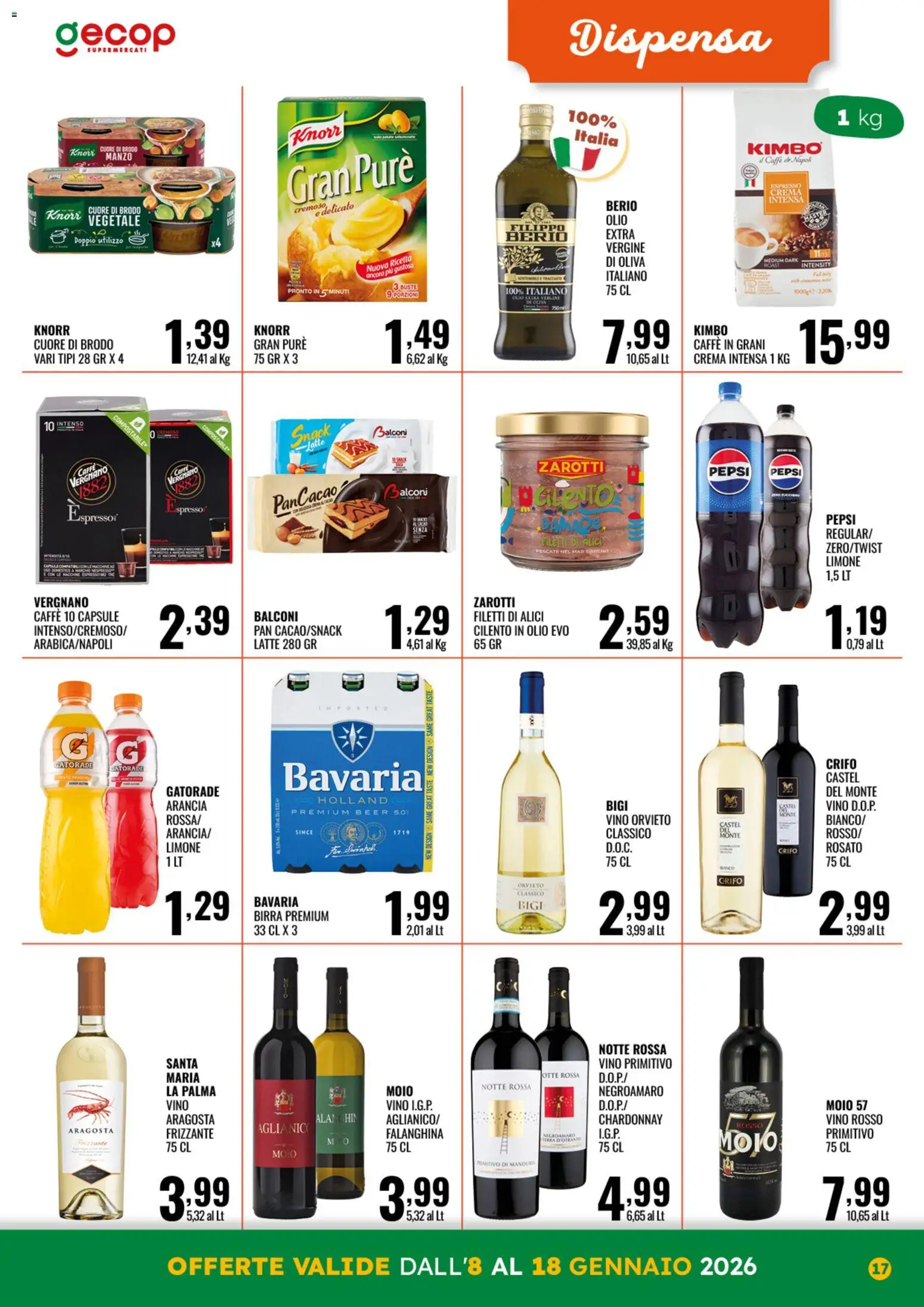 Volantino GECOP del 08.01.2026 | Pagina: 17 | Prodotti: Manzo, Arancia, Alici, Vino rosso