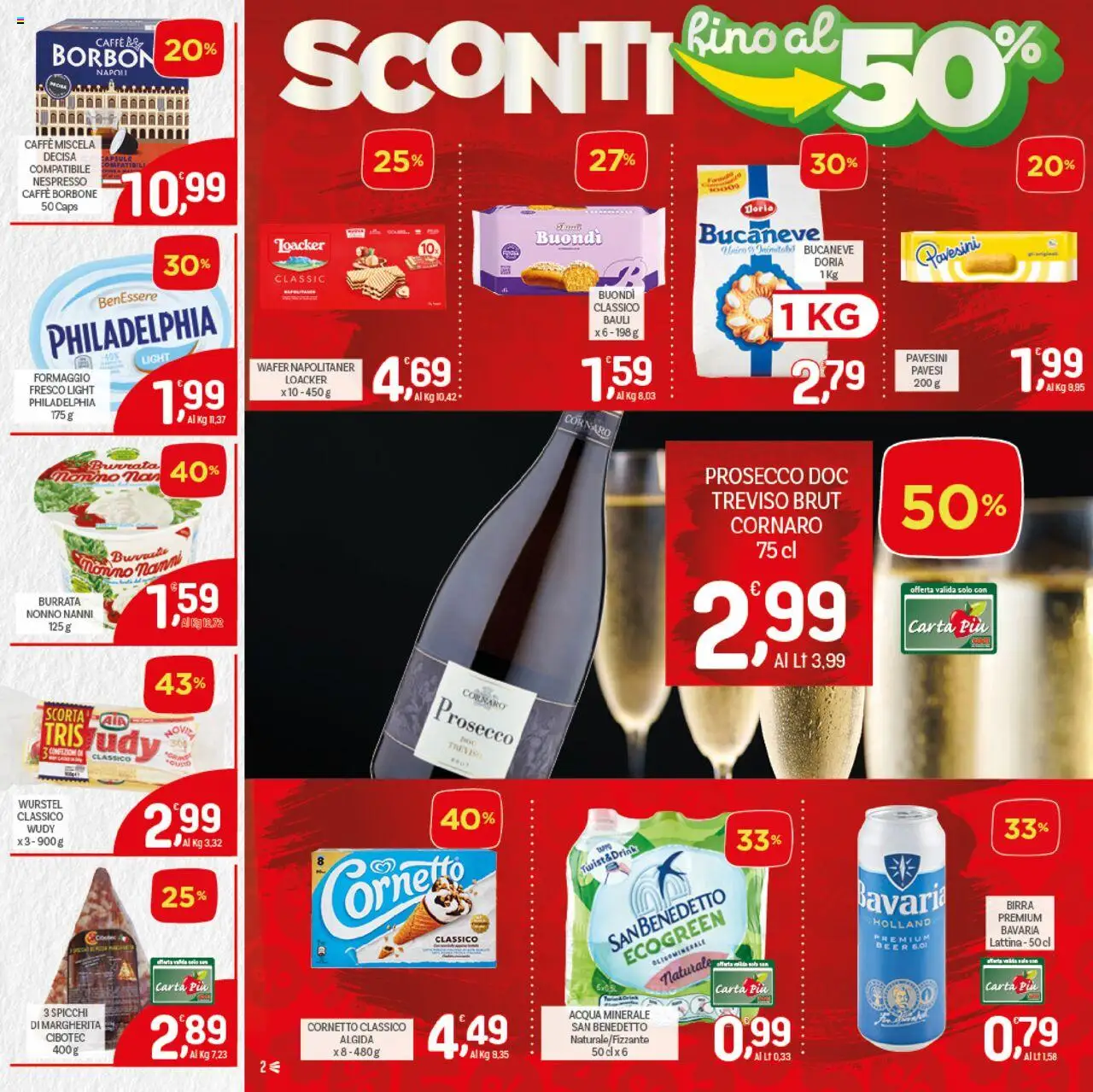 Volantino CRAI del 07.08.2025 | Pagina: 2 | Prodotti: Birra, Cornetto, Prosecco, Acqua