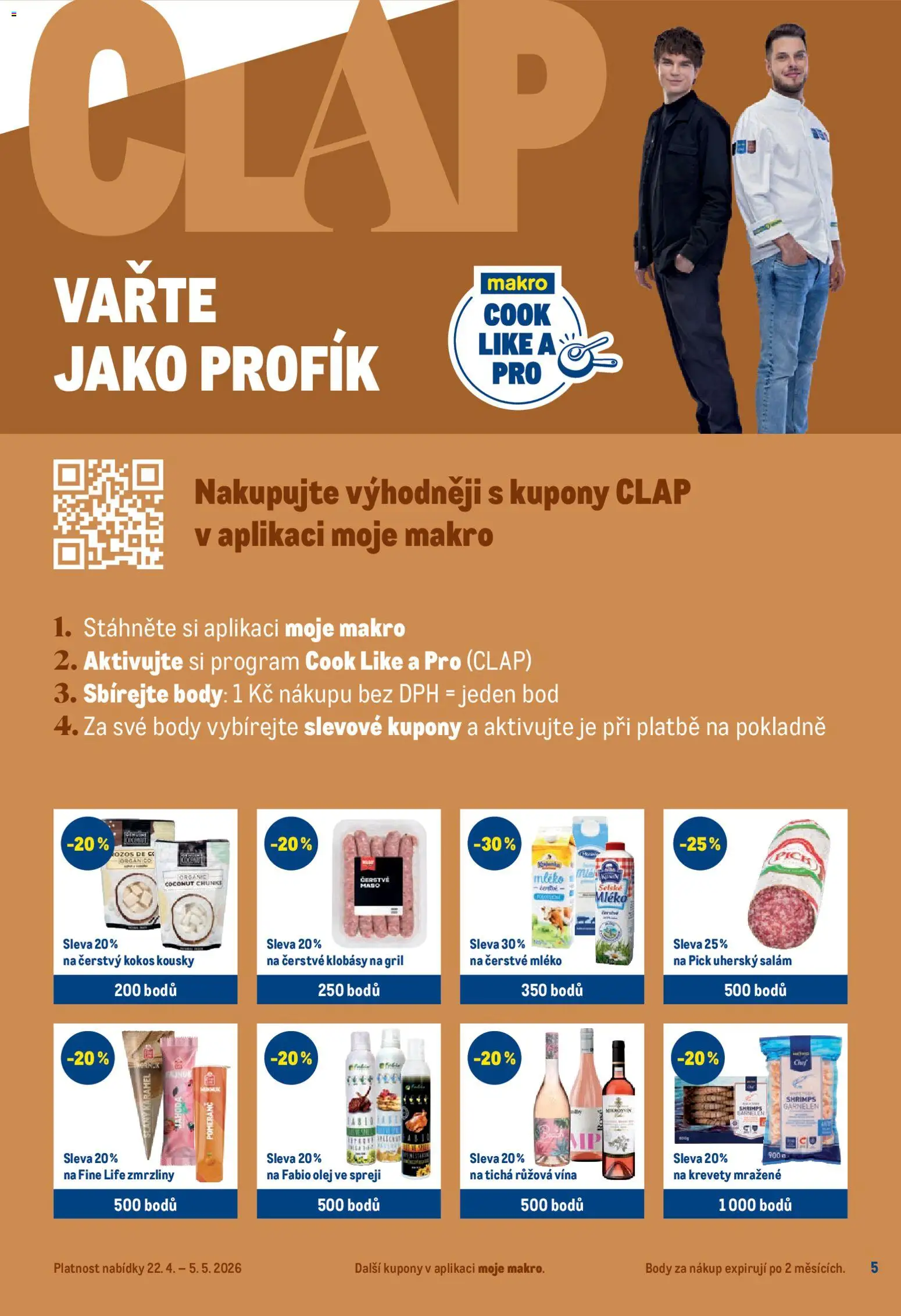 Makro leták - Pro milovníky jídla od 22.04.2026 | Strana: 5 | Produkty: Olej, Salám, Klobásy, Kokos