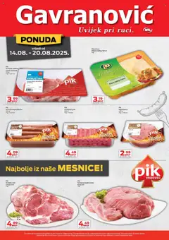 Gavranović katalog | vrijedi od 14.08.2025 | Stranica: 5 | Proizvodi: Svinjski vrat, Svinjska lopatica, Meso, Svinjetina