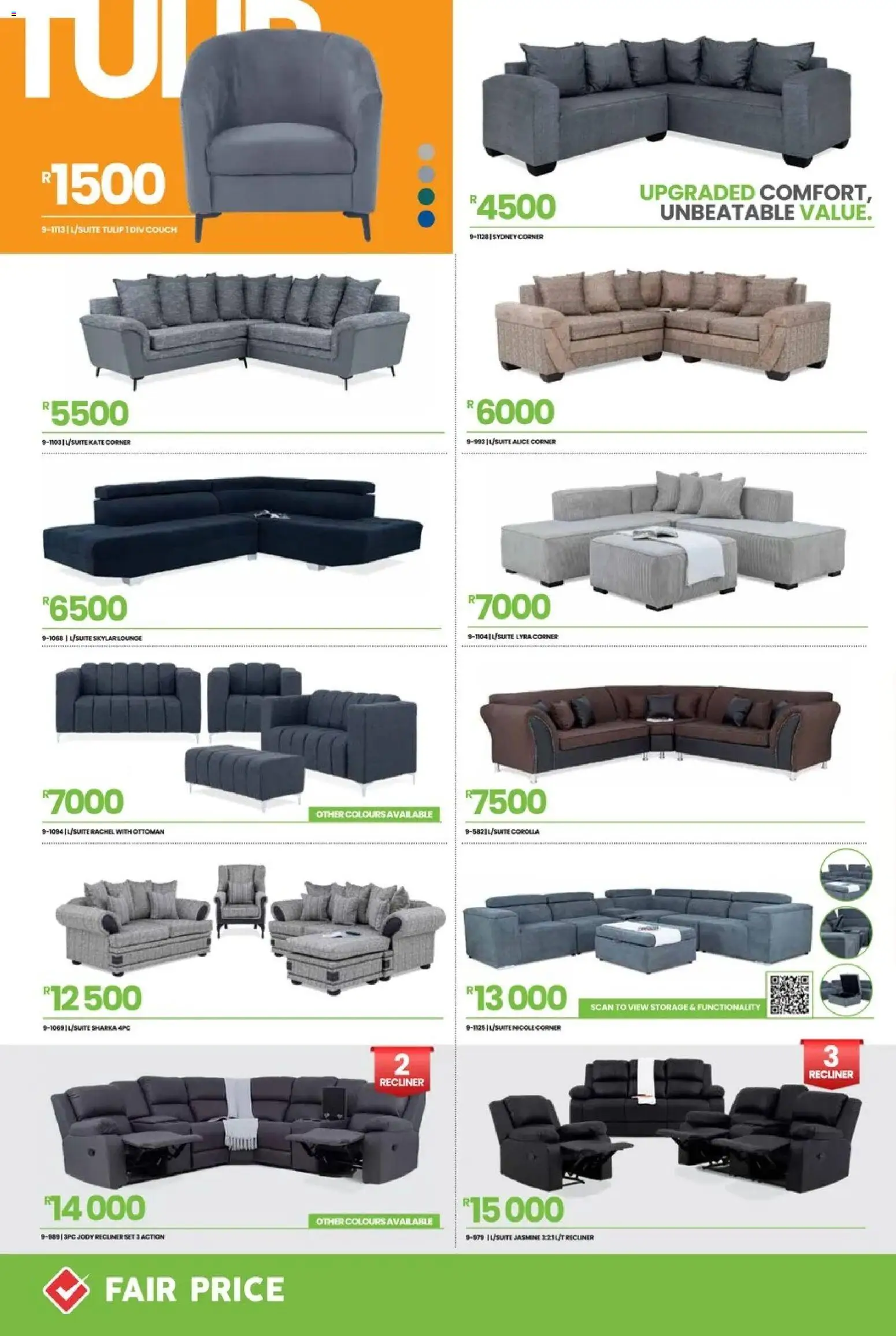 New Fair Price catalogue – valid from 01.01.2026 | Page: 12 | Products: Couch, Ottoman