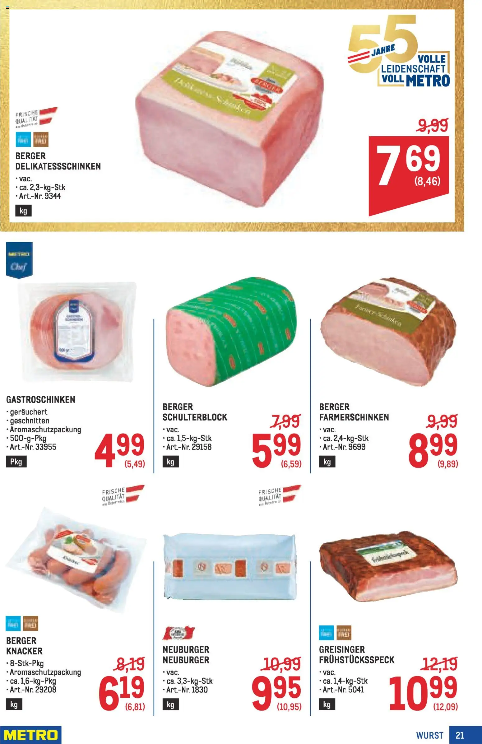 Metro angebote Profi gültig ab 30.04.2026 | Seite: 21 | Produkte: Wurst
