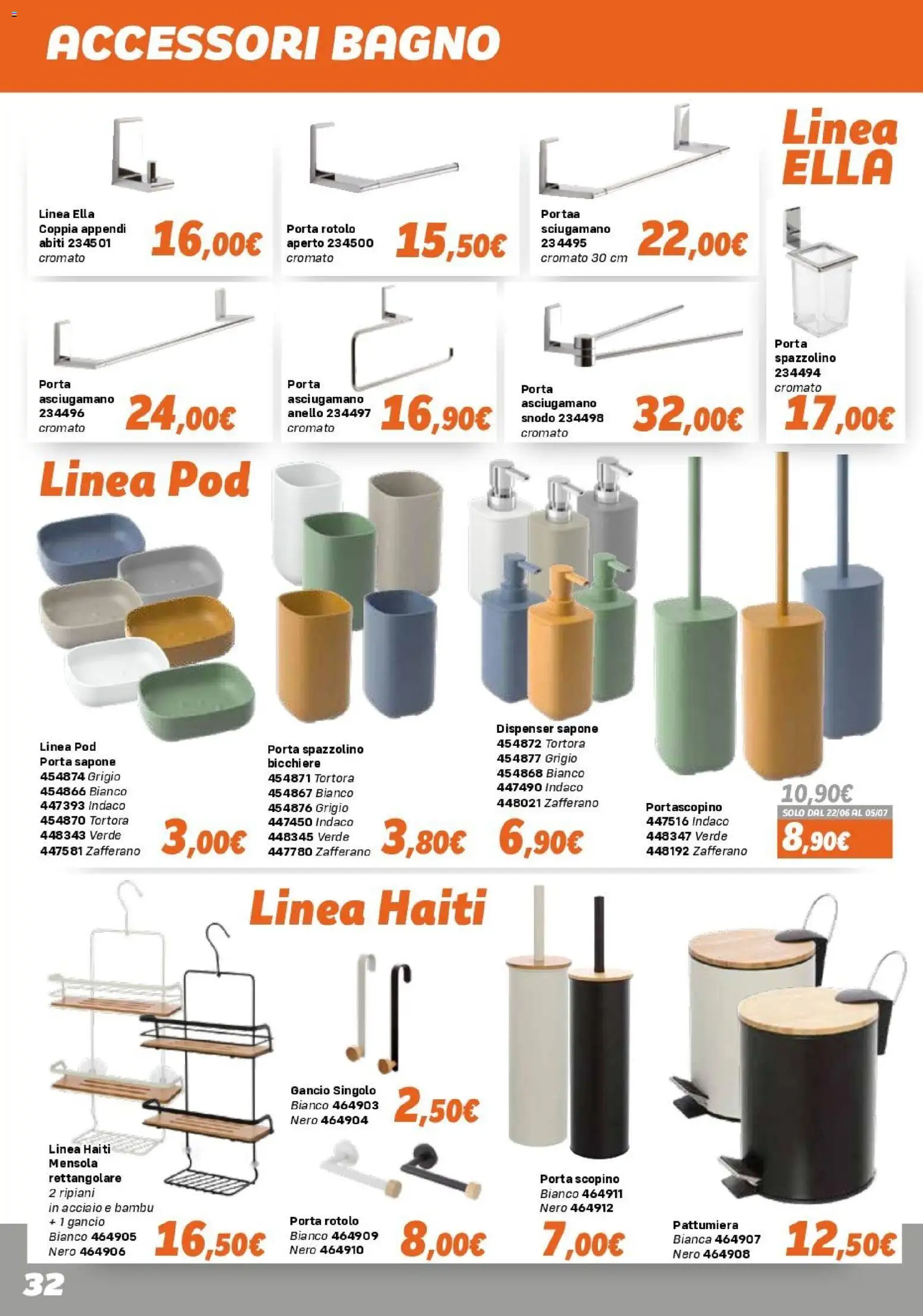 Volantino Orizzonte del 15.04.2026 | Pagina: 32 | Prodotti: Spazzolino, Anello, Asciugamano, Bagno