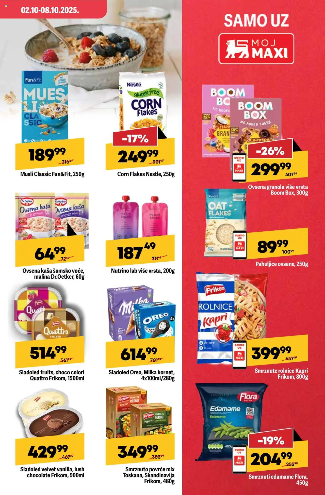 Maxi katalog - važi od 02.10.2025 | Strana: 7 | Proizvode: Milka, Pahuljice, Ovsena kaša, Oreo