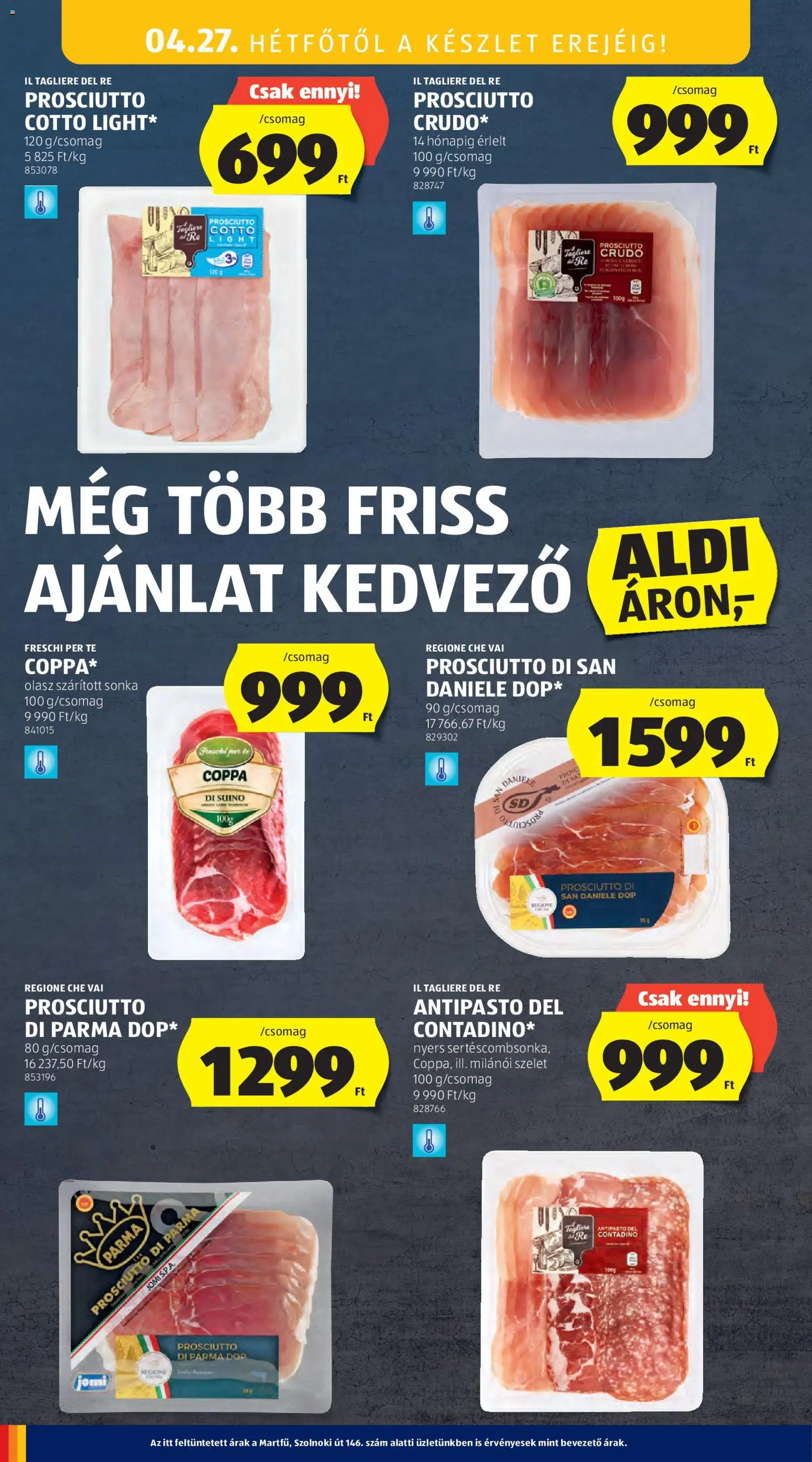 Aldi akciós ujság - amely érvényes a következő dátumtól: 23.04.2026 | Oldal: 34 | Termékek: Sonka
