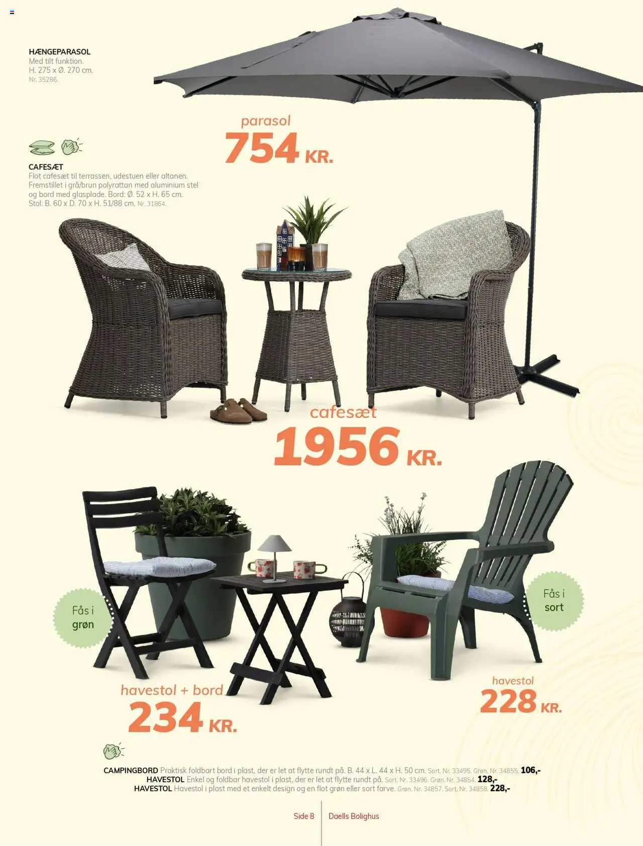 Daells Bolighus tilbudsavis – gyldig fra 26.05.2025 | Side: 8 | Produkter: Bord, Stol, Parasol