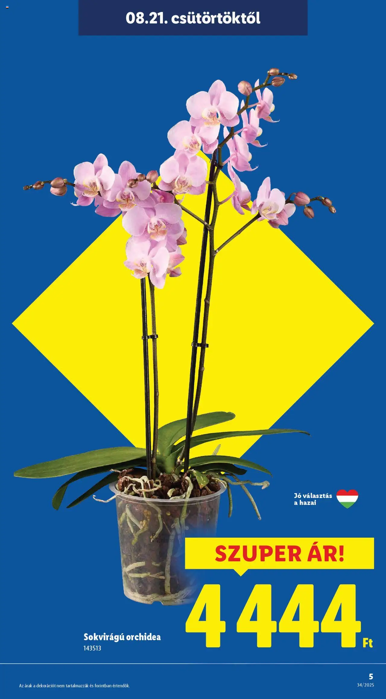 Lidl akciós ujság - amely érvényes a következő dátumtól: 21.08.2025 | Oldal: 5 | Termékek: Orchidea