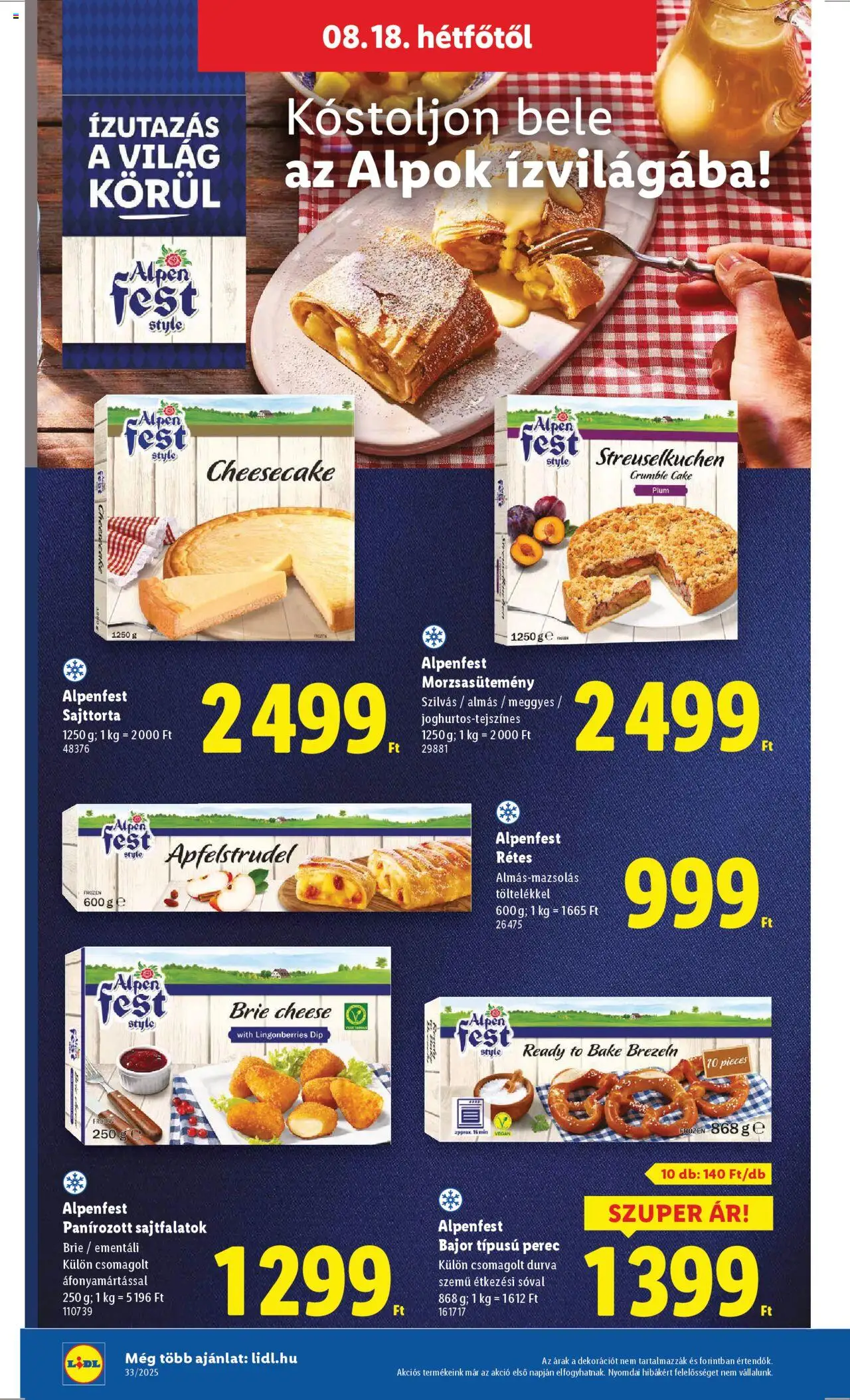 Lidl akciós ujság - amely érvényes a következő dátumtól: 14.08.2025 | Oldal: 56 | Termékek: Sajttorta, Vegán