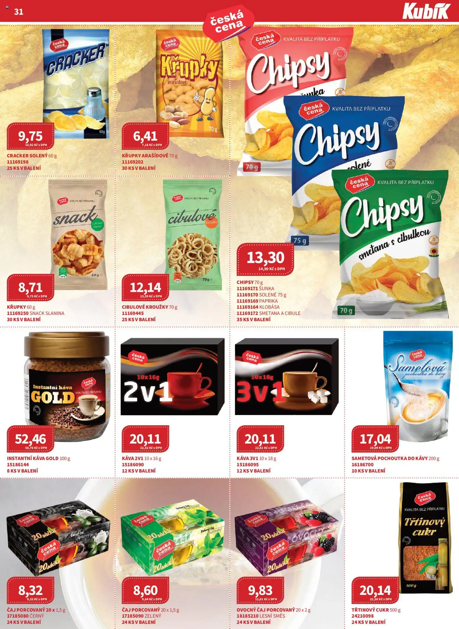 Kubík leták - Velkoobchod 04/2026 od 01.04.2026 | Strana: 31 | Produkty: Třtinový cukr, Smetana, Klobása, Chipsy