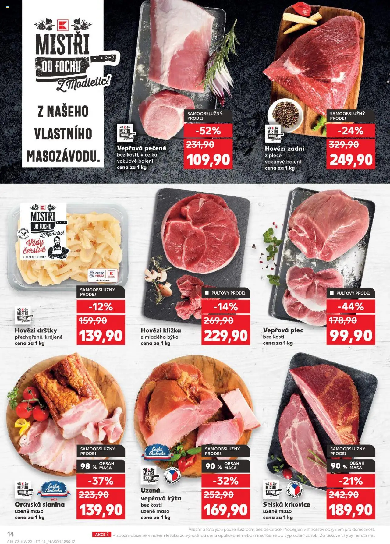 Kaufland leták - Kolín od 28.05.2025 | Strana: 14 | Produkty: Uzené maso, Plec bez kosti, Hovězí kližka, Kýta