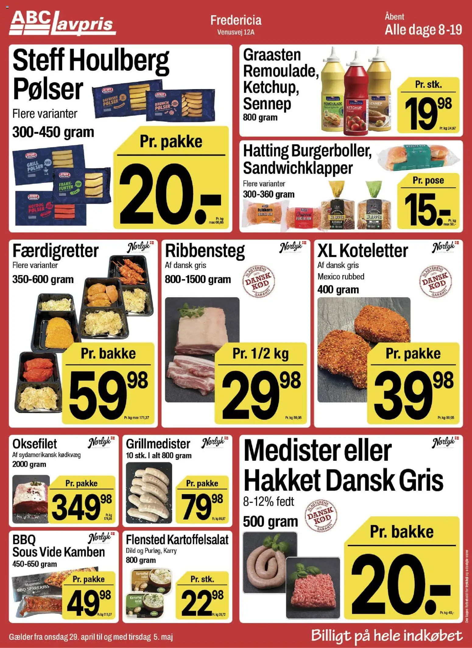 Abc Lavpris tilbudsavis – gyldig fra 29.04.2026 | Side: 7 | Produkter: Karry, Pølser, Kartoffelsalat, Koteletter