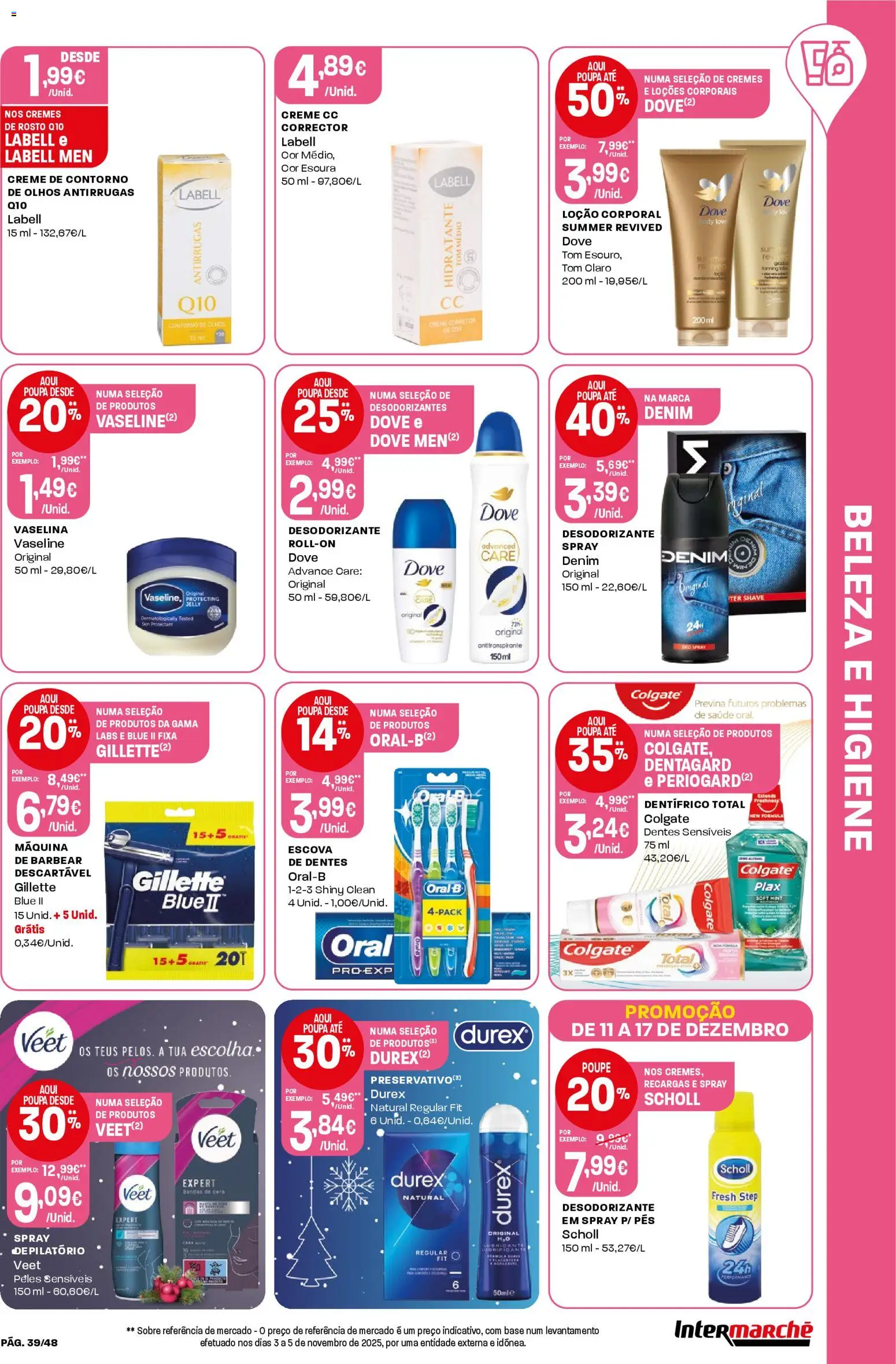 Intermarché folheto │ válido de 11.12.2025 | Página: 39 | Produtos: creme CC, Corretor, Antitranspirante, Creme