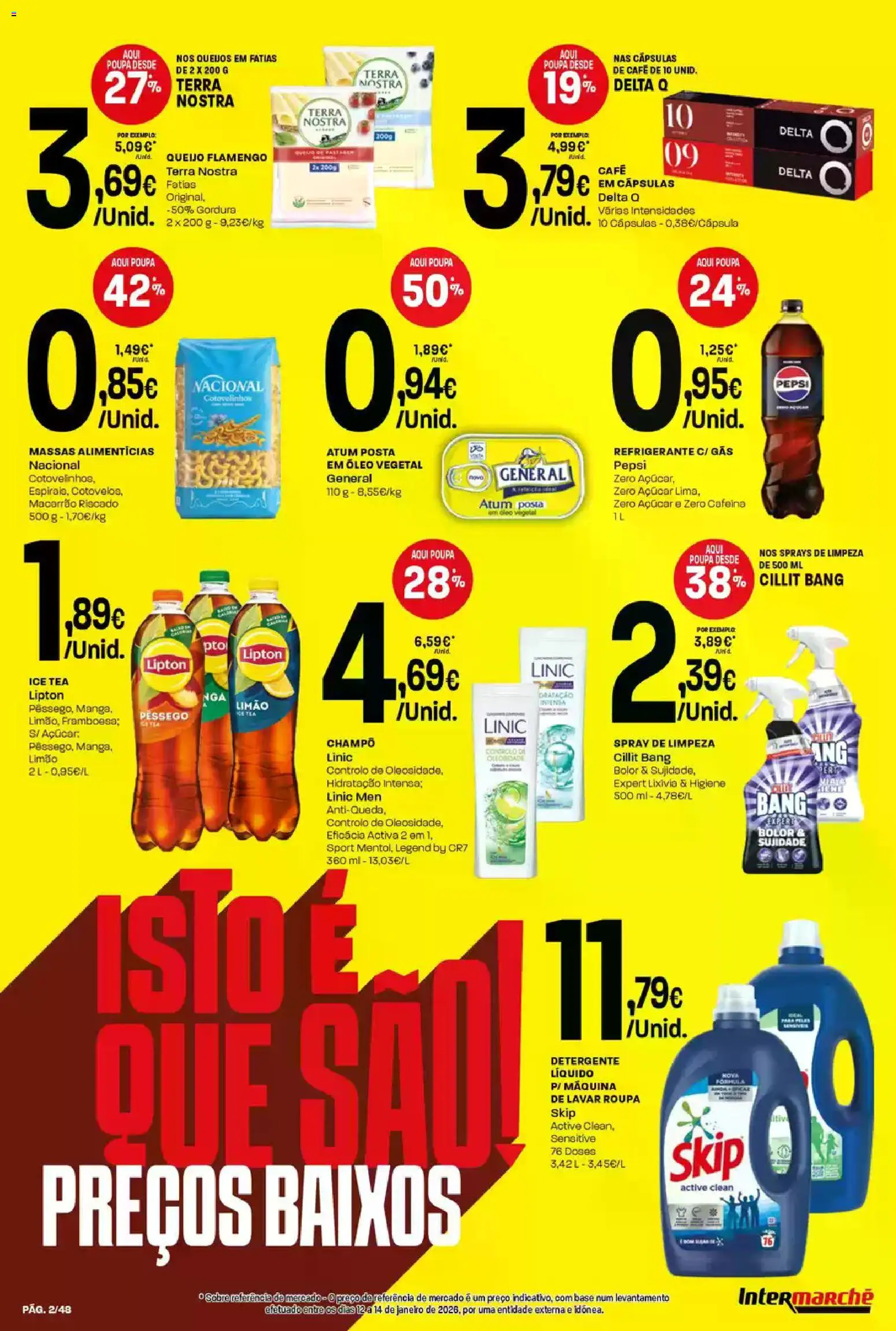 Intermarché folheto │ válido de 19.02.2026 | Página: 2 | Produtos: Atum, Delta q, Base, Detergente