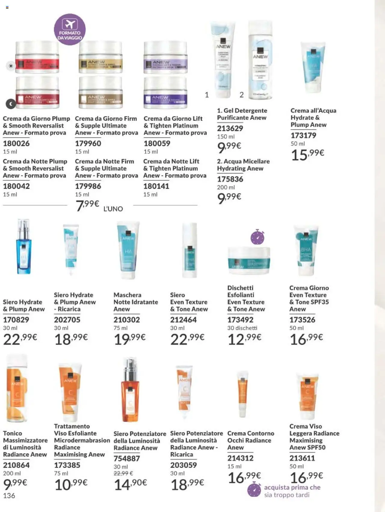 Volantino Avon del 01.10.2025 | Pagina: 136 | Prodotti: Crema, Detergente, Crema viso, Acqua