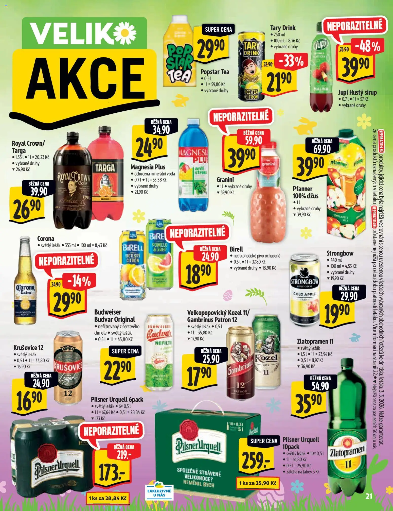 Albert katalog - Supermarket - Delikatesy od 11.03.2026 | Strana: 21 | Produkty: Budvar, Birell, Krušovice, Minerální voda