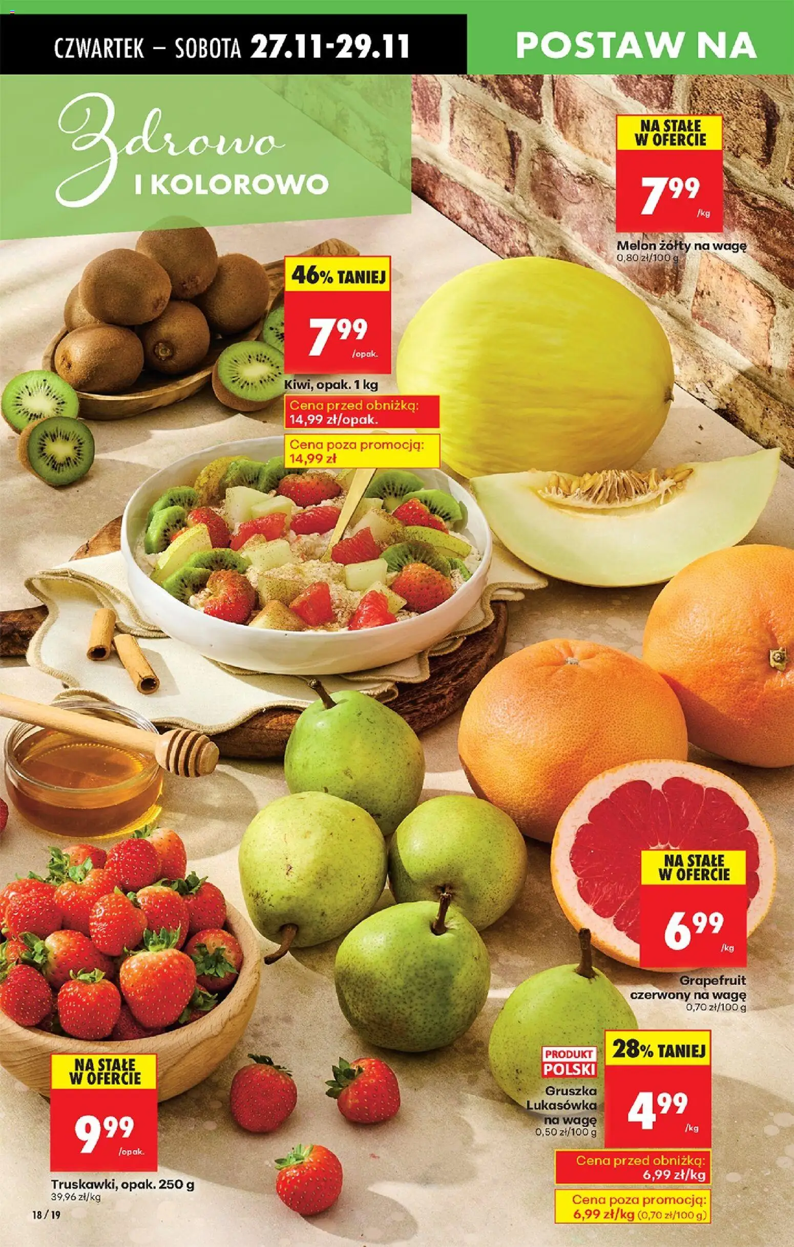 Biedronka Black Friday od 27.11.2025 | Strona: 20 | Produkty: Gruszka, Melon, Kiwi