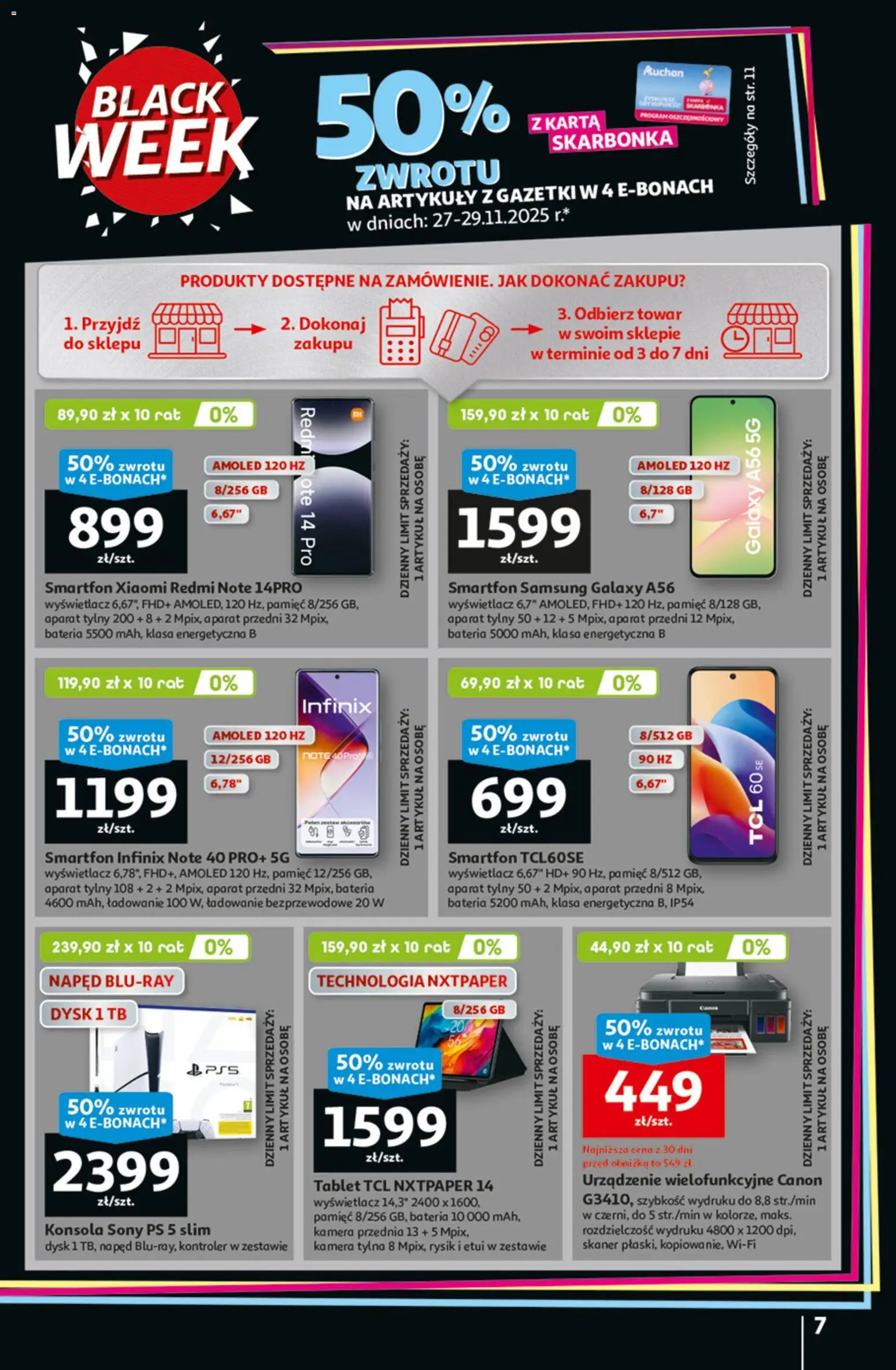Auchan Black Friday od 27.11.2025 | Strona: 7 | Produkty: Karta, Bateria, Kontroler, Konsola