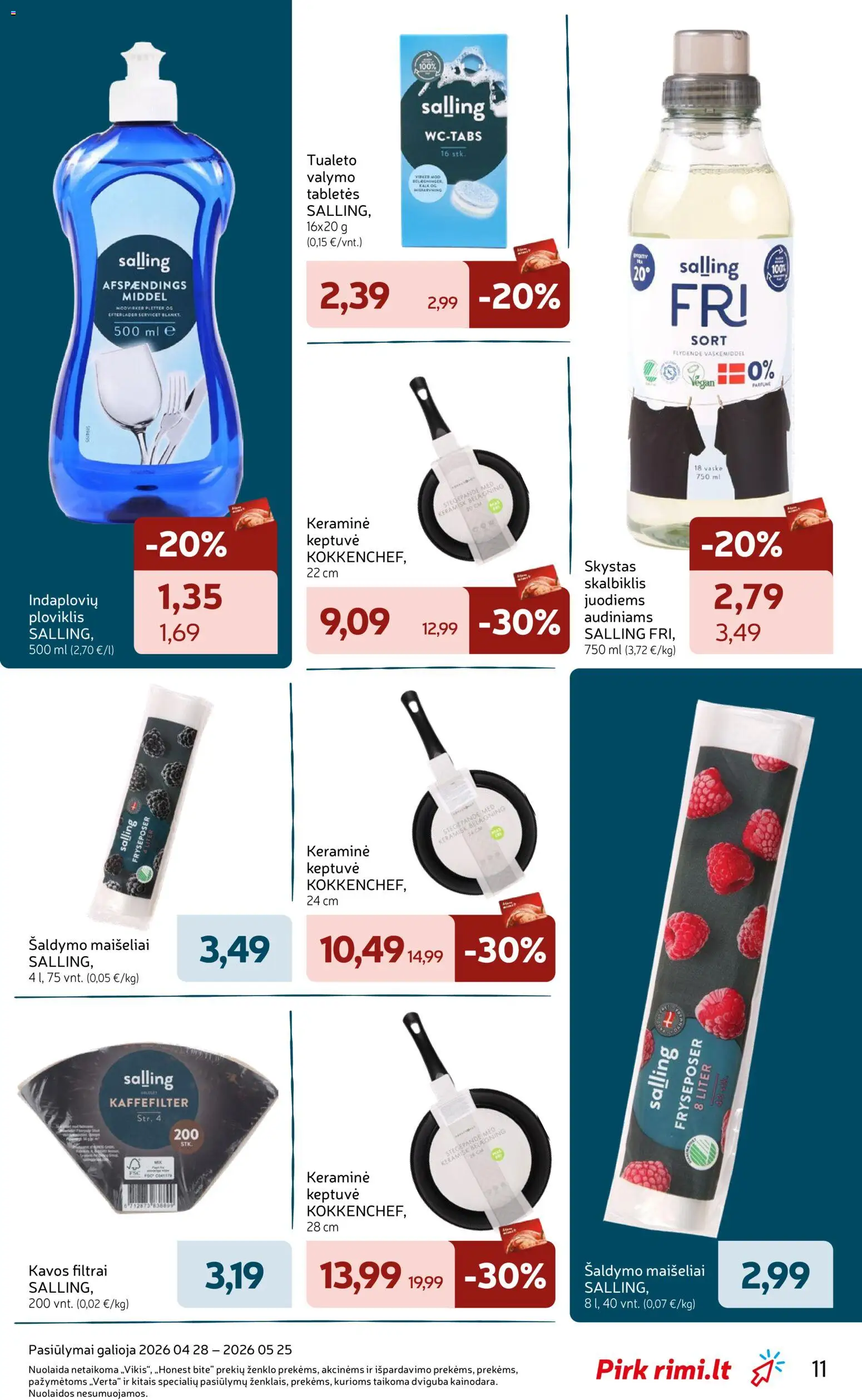 Rimi akcijos nuo 28.04.2026 | Puslapis: 11 | Prekių: Keptuvė, Ploviklis