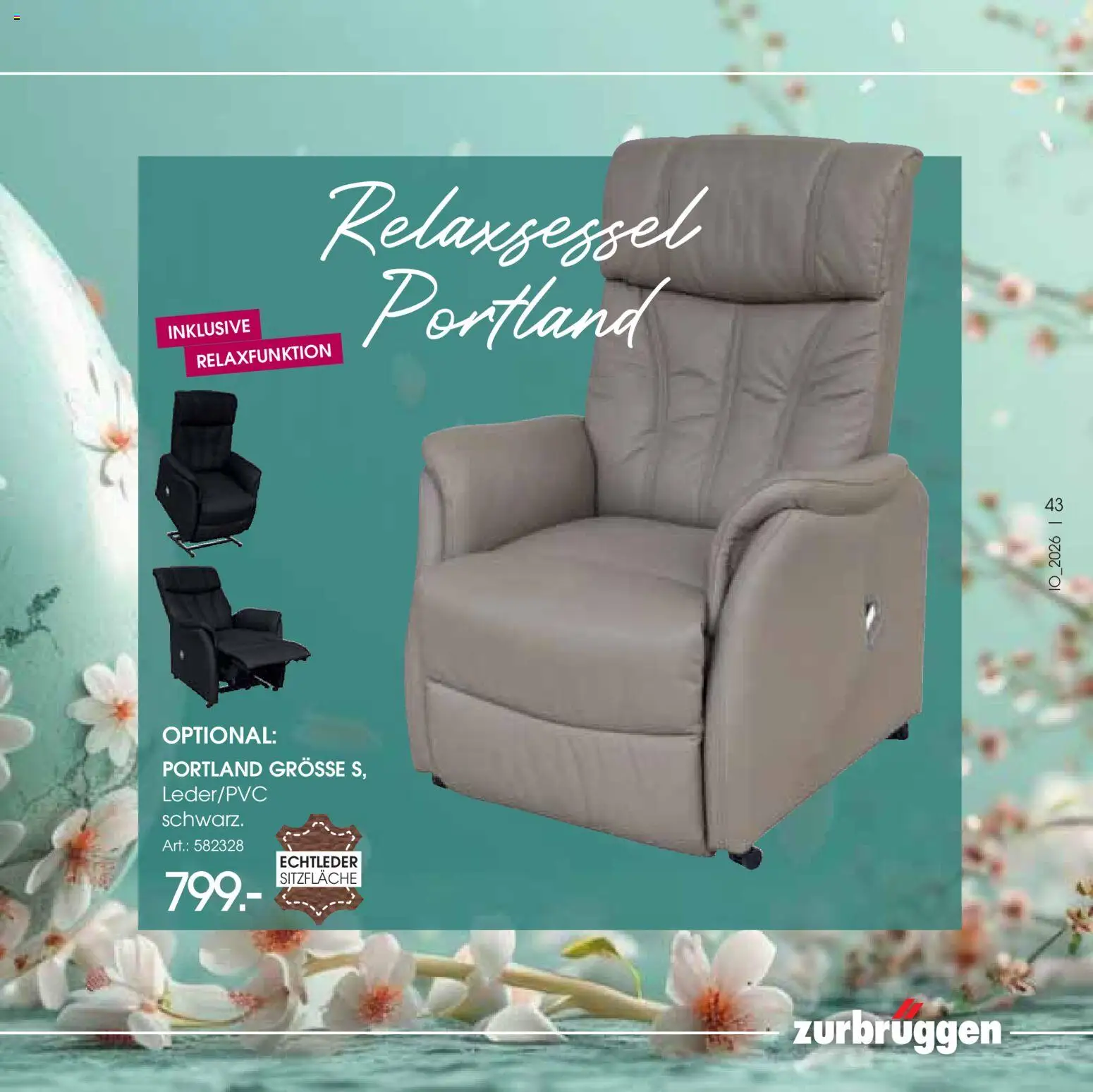 Zurbrüggen Oster-Journal – gültig ab 23.03.2026 | Seite: 43 | Produkte: Relaxsessel
