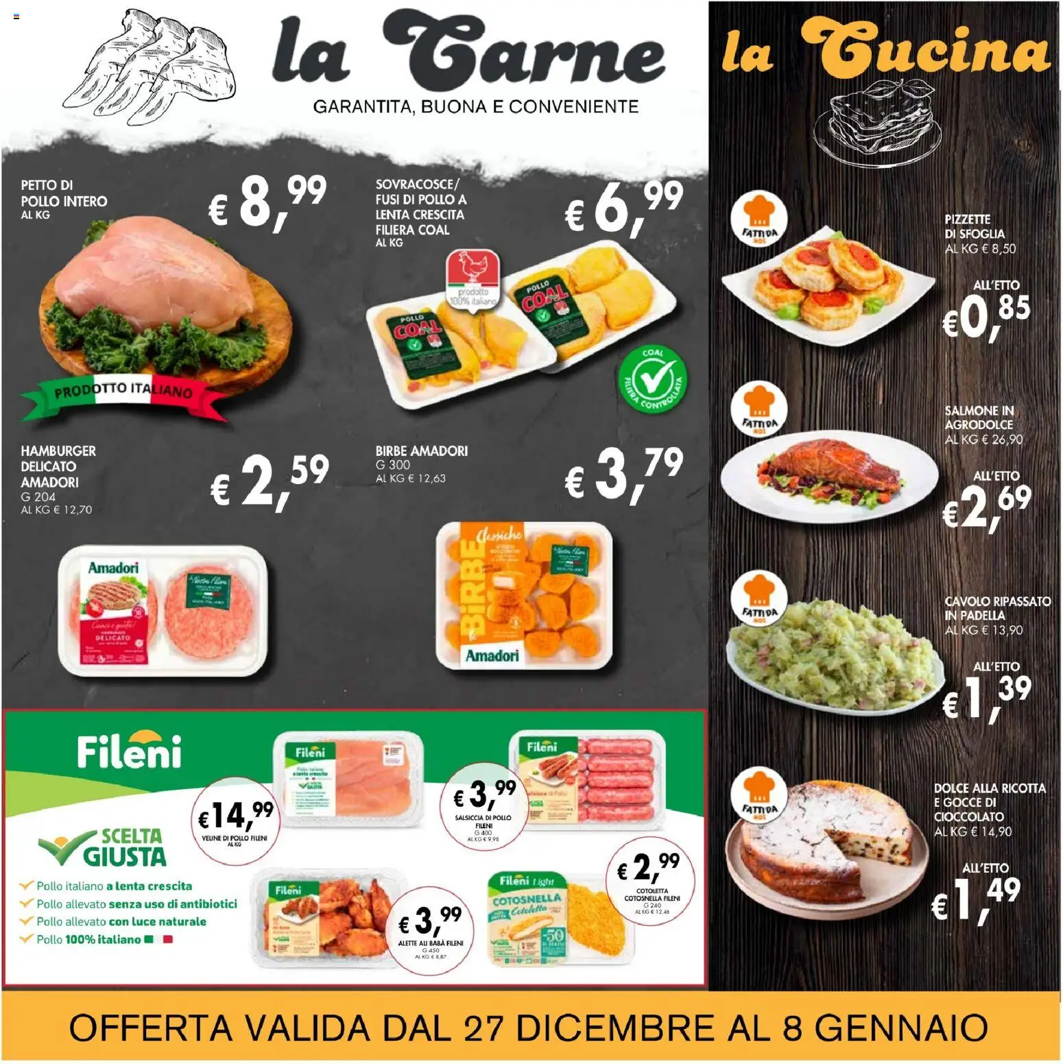 Volantino Coal del 27.12.2025 | Pagina: 5 | Prodotti: Pollo, Veline, Ricotta, Padella