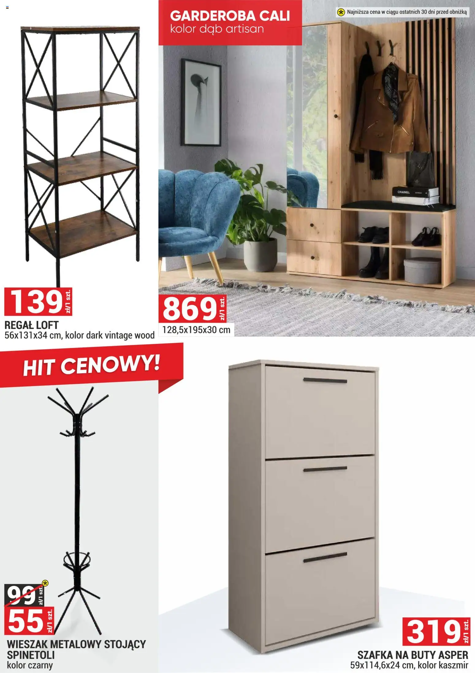 Merkury Market Gazetka - Meble, Wypoczynki, Materace od 01.11.2025 | Strona: 22 | Produkty: Buty, Wieszak, Regał