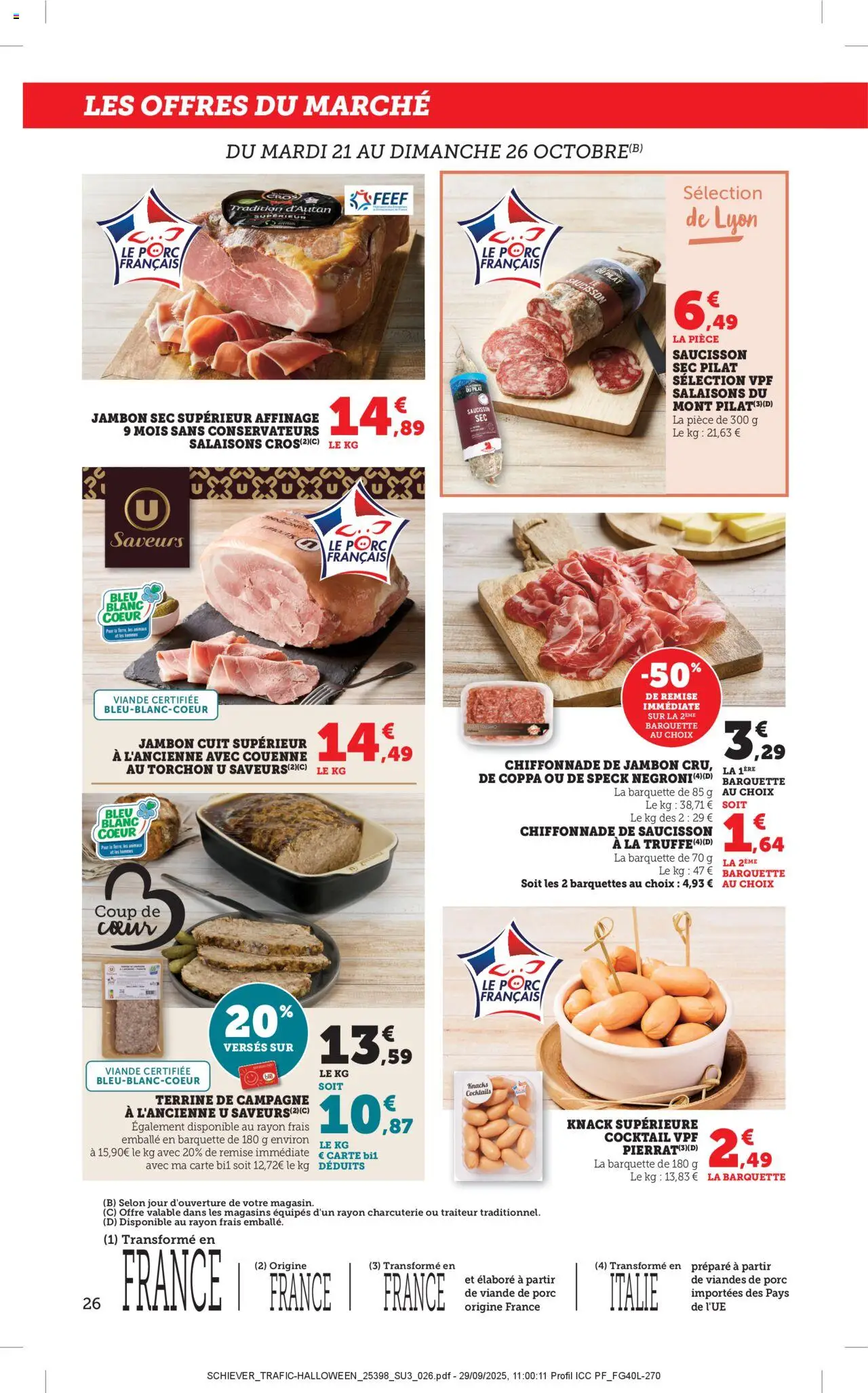 {H1} | Page: 26 | Produits: Viande de porc, Saucisson sec, Jambon, Porc