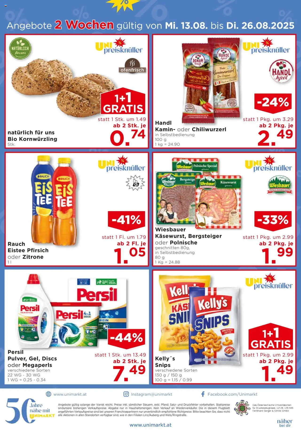 Unimarkt Süd gültig ab 13.08.2025 | Seite: 16 | Produkte: Eis, Zitrone, Pfirsich, Tee