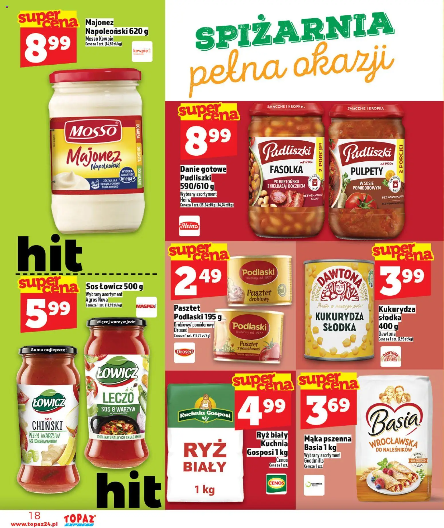 Topaz gazetka - Express od 30.04.2026 | Strona: 18 | Produkty: Kukurydza, Ryż, Majonez, Sos