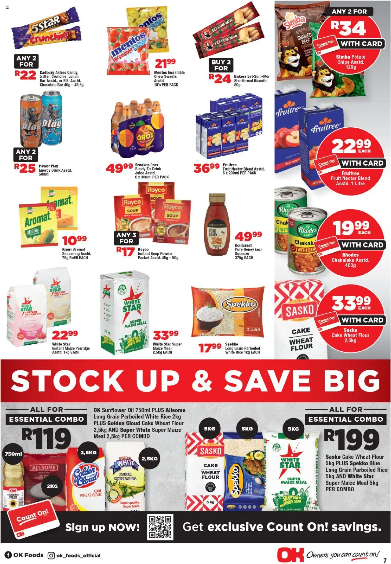 OK Foods KwaZulu-Natal - Specials │ valid from 13.08.2025 | Page: 7 | Products: Sweets, Flour, Oil, Juice