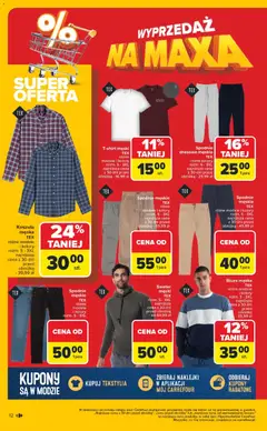 Pogląd oferty "Carrefour Gazetka - Wyprzedaż" - ważna od 15.12.2025 | Strona: 12 | Produkty: Koszula, Spodnie, Naklejki, Tekstylia