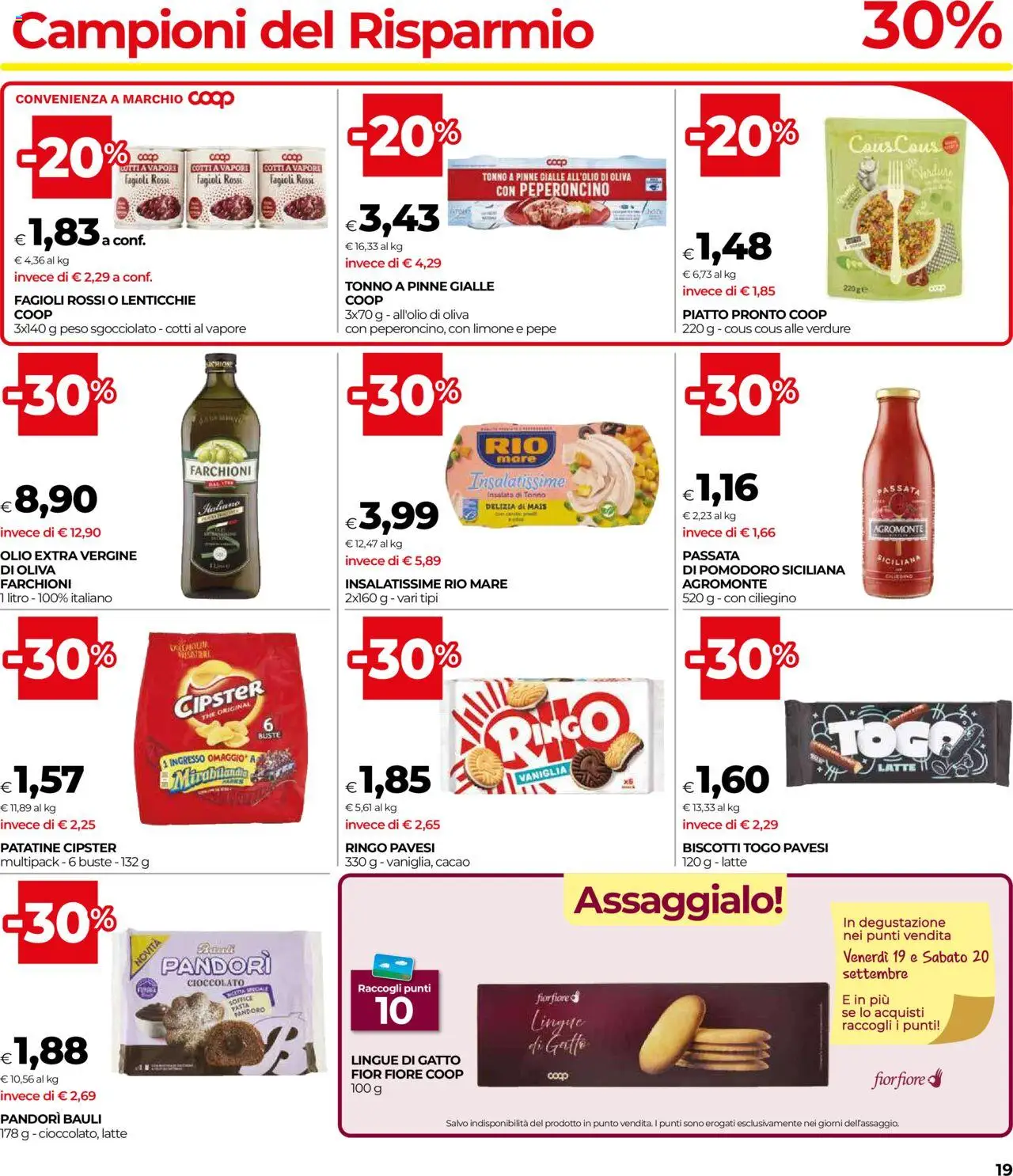 Volantino COOP del 11.09.2025 | Pagina: 19 | Prodotti: Cioccolato, Insalata, The, Cacao