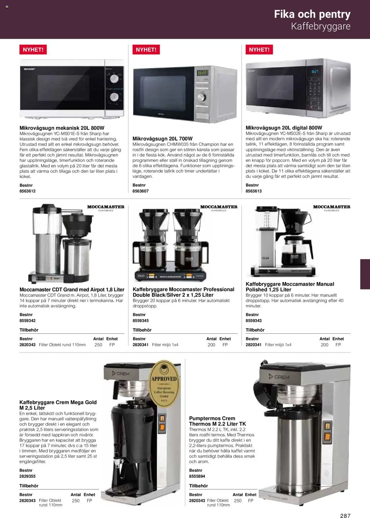 Office Depot reklamblad aktuell från 15.02.2024 | Sida: 289 | Produkter: Kaffebryggare, Thermos, Kaffe, Filter