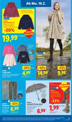 Lidl - Prospekt ab 16.02.2026 gültig | Seite: 33 | Produkte: Steppjacke, Wasser, Pullover, Strickjacke