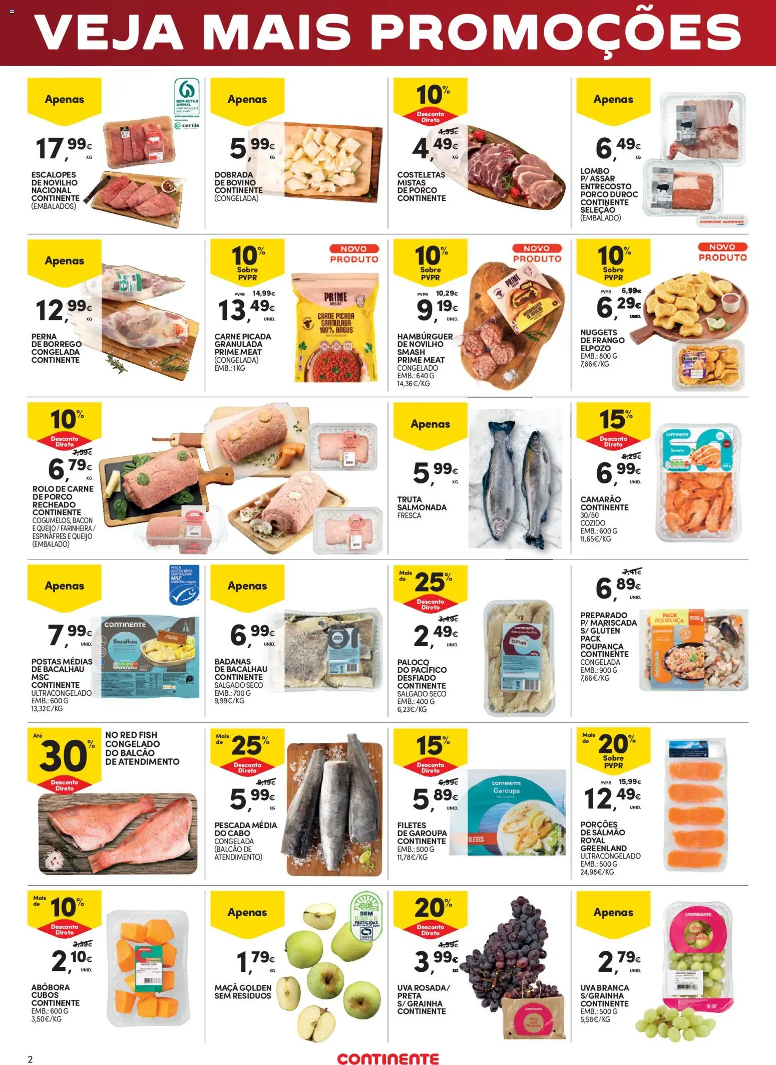 Continente - Fim de Semana │ válido de 20.02.2026 | Página: 2 | Produtos: Bacon, Queijo, Lombo, Truta