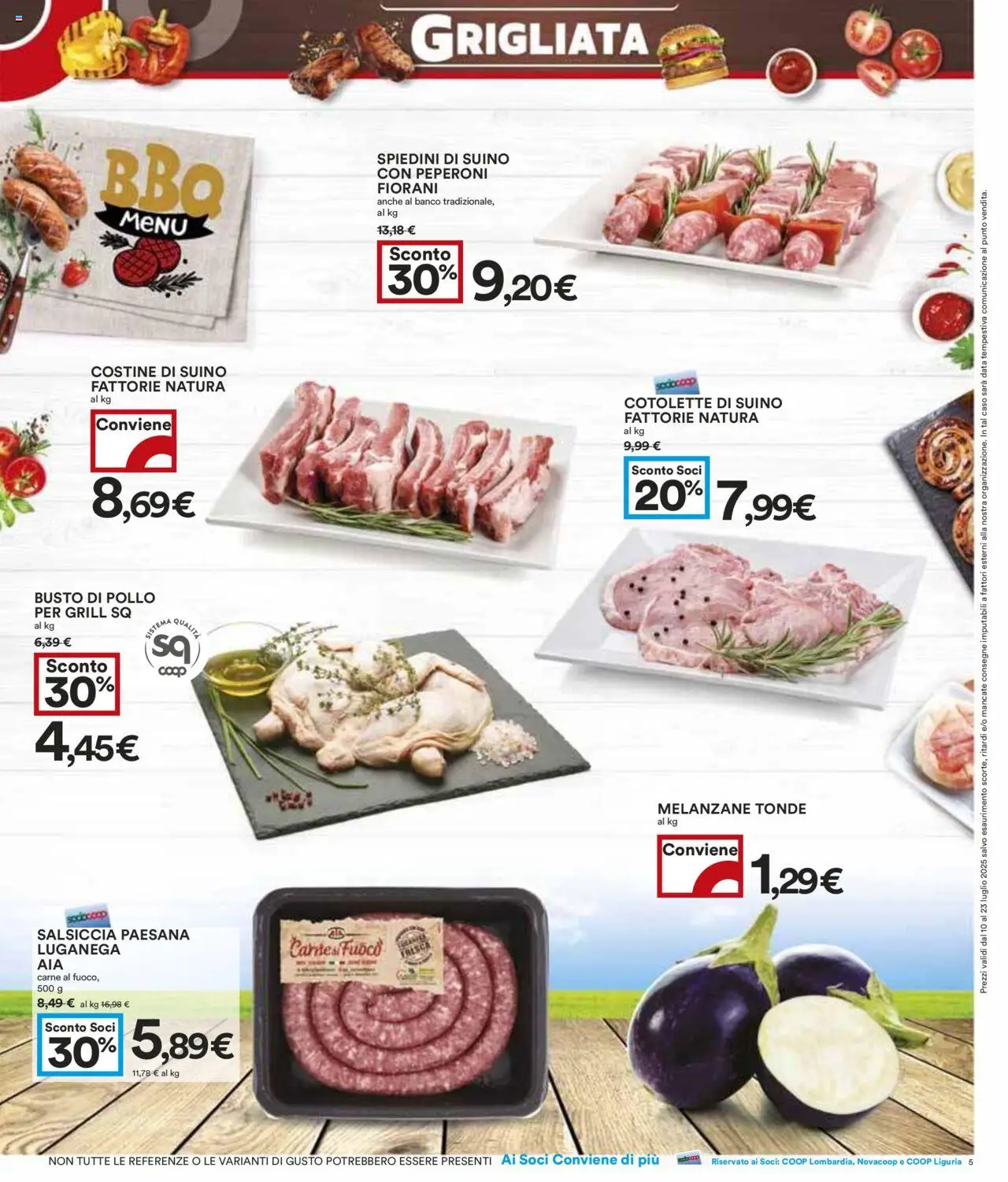 Volantino COOP del 10.07.2025 | Pagina: 5 | Prodotti: Pollo, Peperoni, Suino, Data