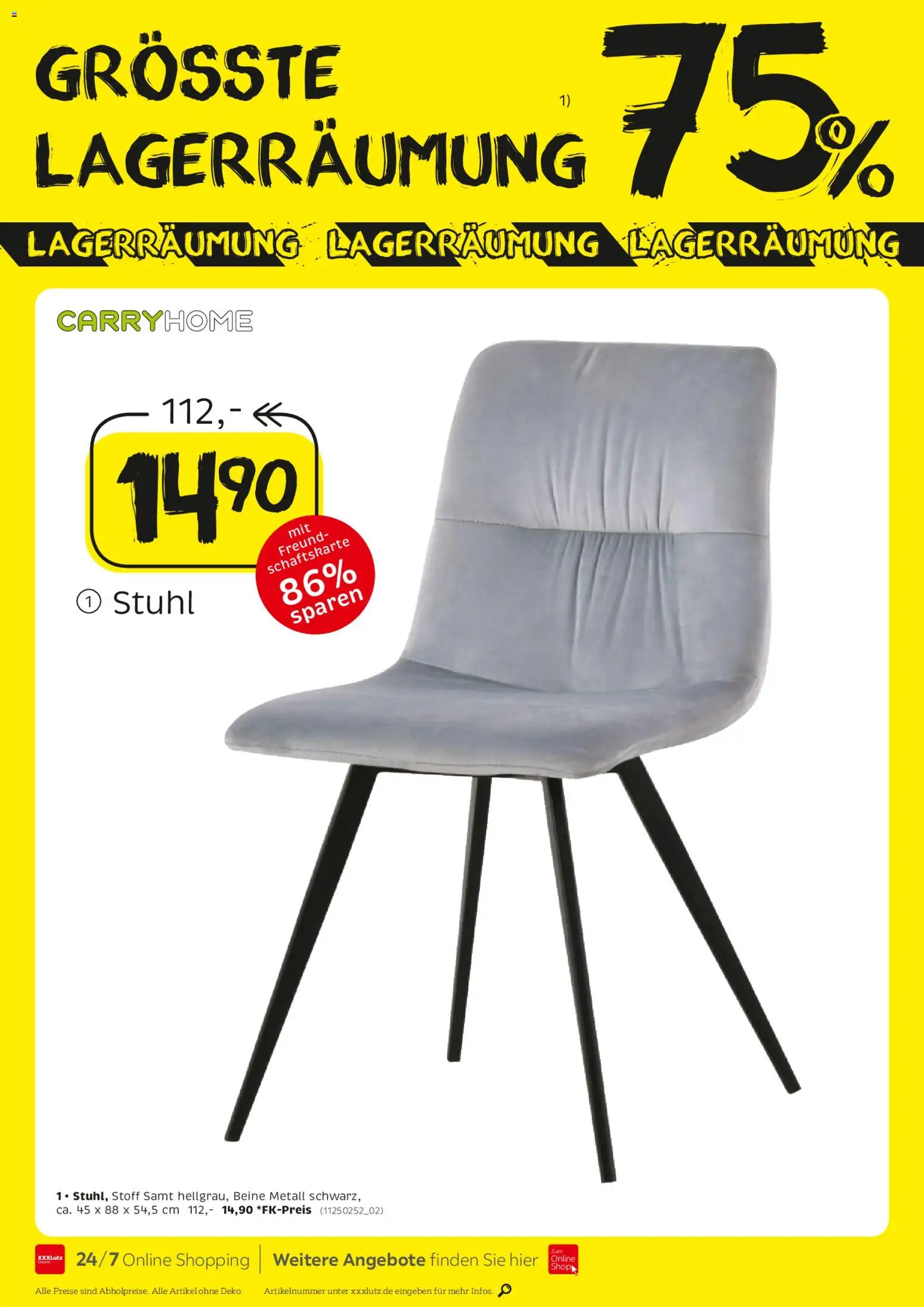 XXXL Lutz Größte Lagerräumung – gültig ab 01.03.2026 | Seite: 6 | Produkte: Stuhl