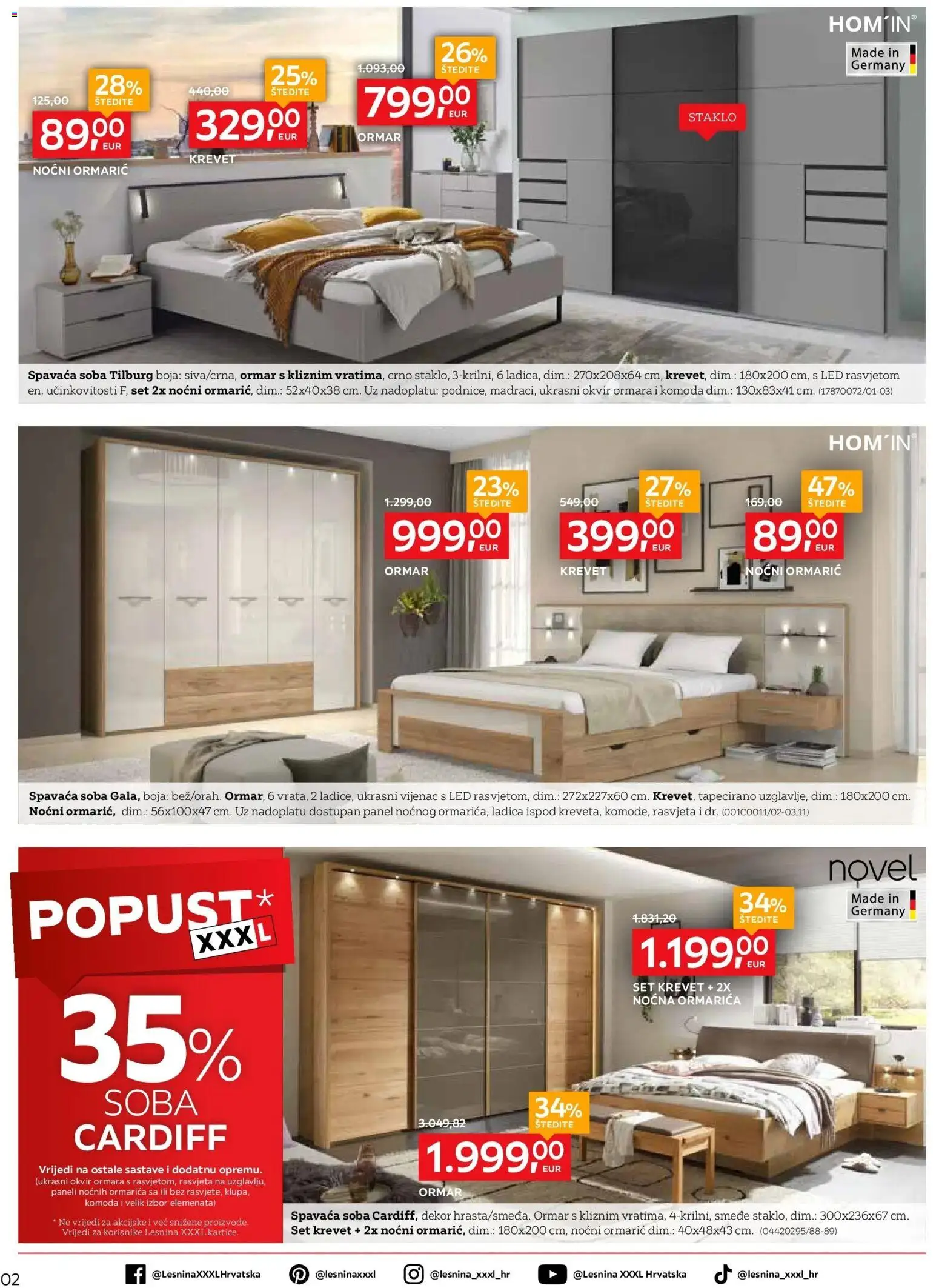 Lesnina katalog | vrijedi od 27.04.2026 | Stranica: 2 | Proizvodi: Spavaća soba, Komoda, Noćni ormarić, Rasvjeta