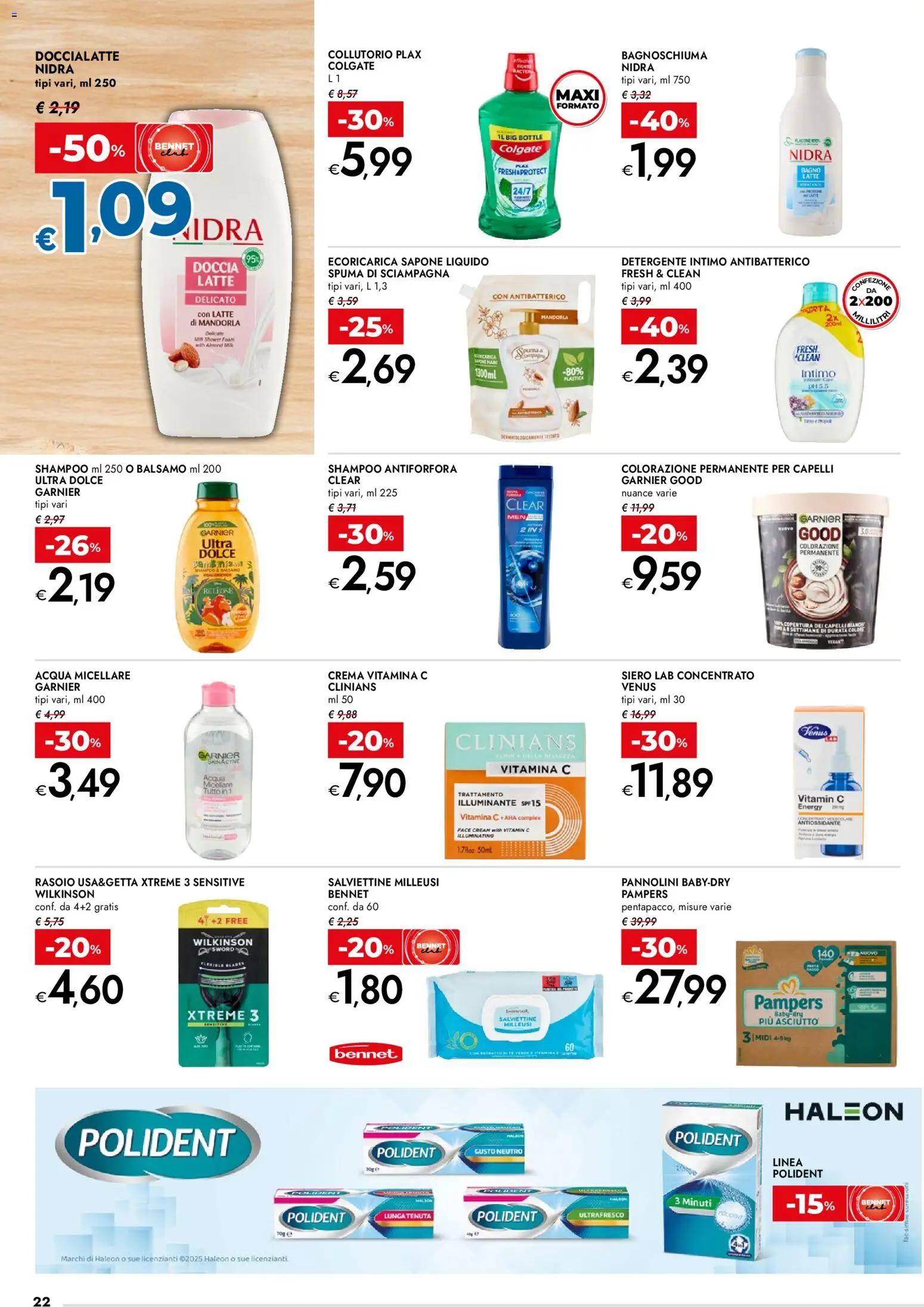 Volantino bennet del 02.01.2026 | Pagina: 22 | Prodotti: Sapone, Detergente, Intimo, Bagno