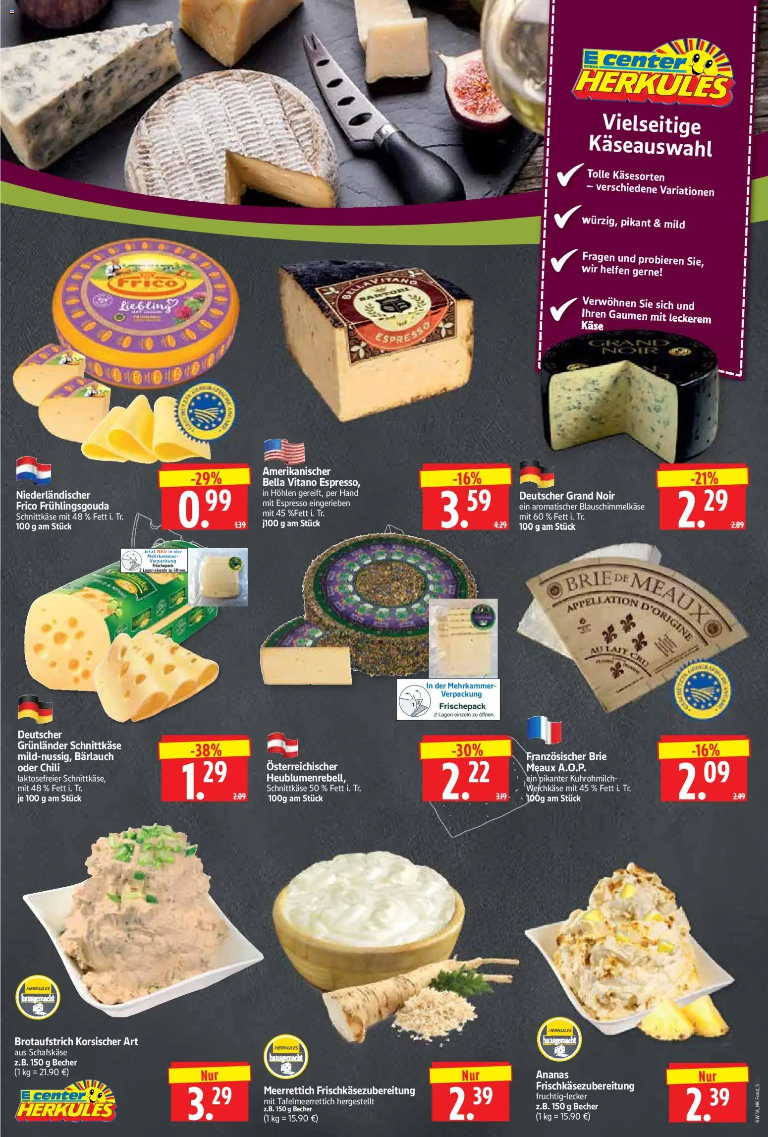 HERKULES Prospekt 	 – gültig ab 30.03.2026 | Seite: 5 | Produkte: Käse, Ananas, Chili, Schafskase