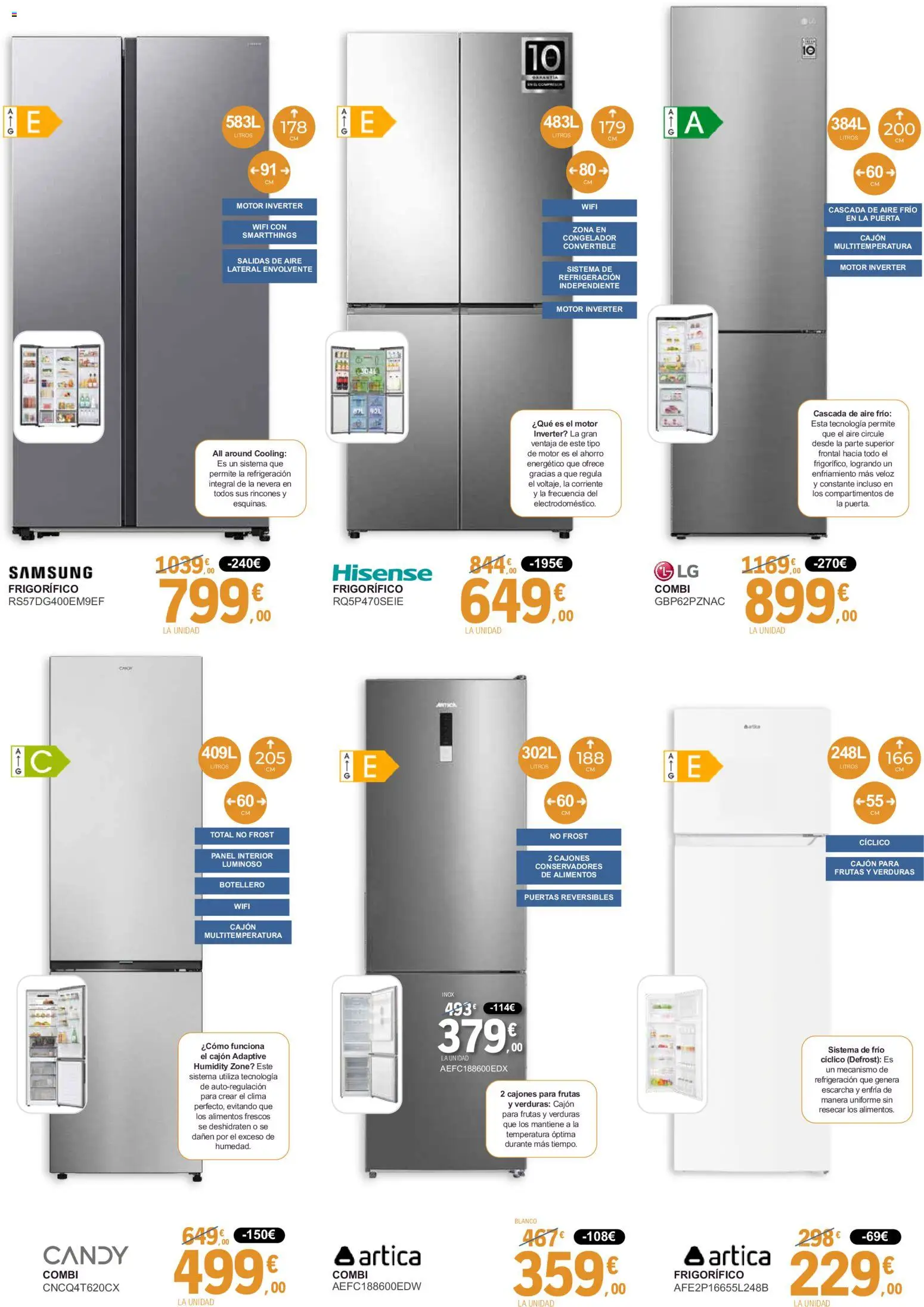 E.Leclerc folleto │ válido desde el 03.03.2026 | Página: 2 | Productos: Congelador, Combi, Nevera, Κούβα