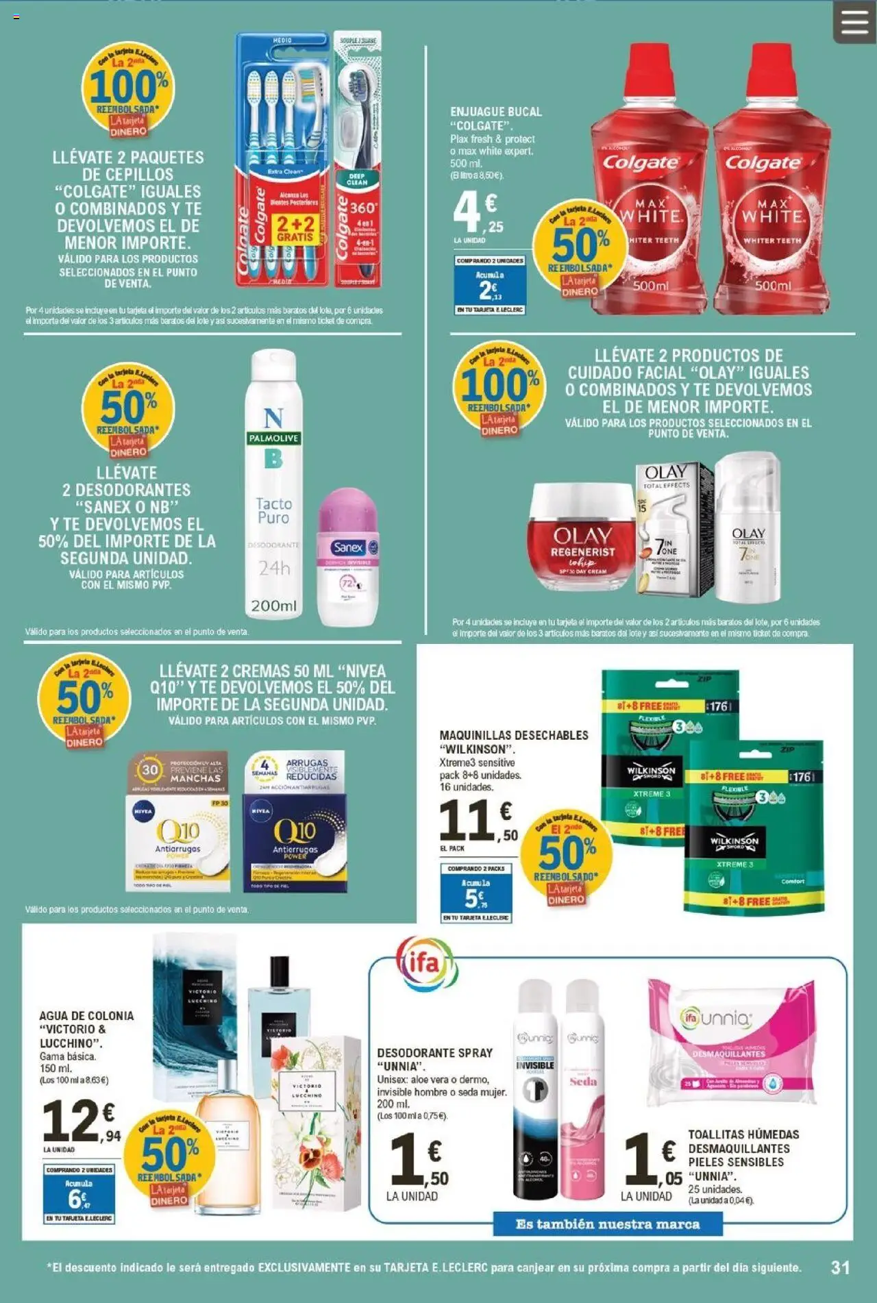 E.Leclerc folleto │ válido desde el 10.09.2025 | Página: 31 | Productos: Agua de colonia, Colonia, Desodorante, Té