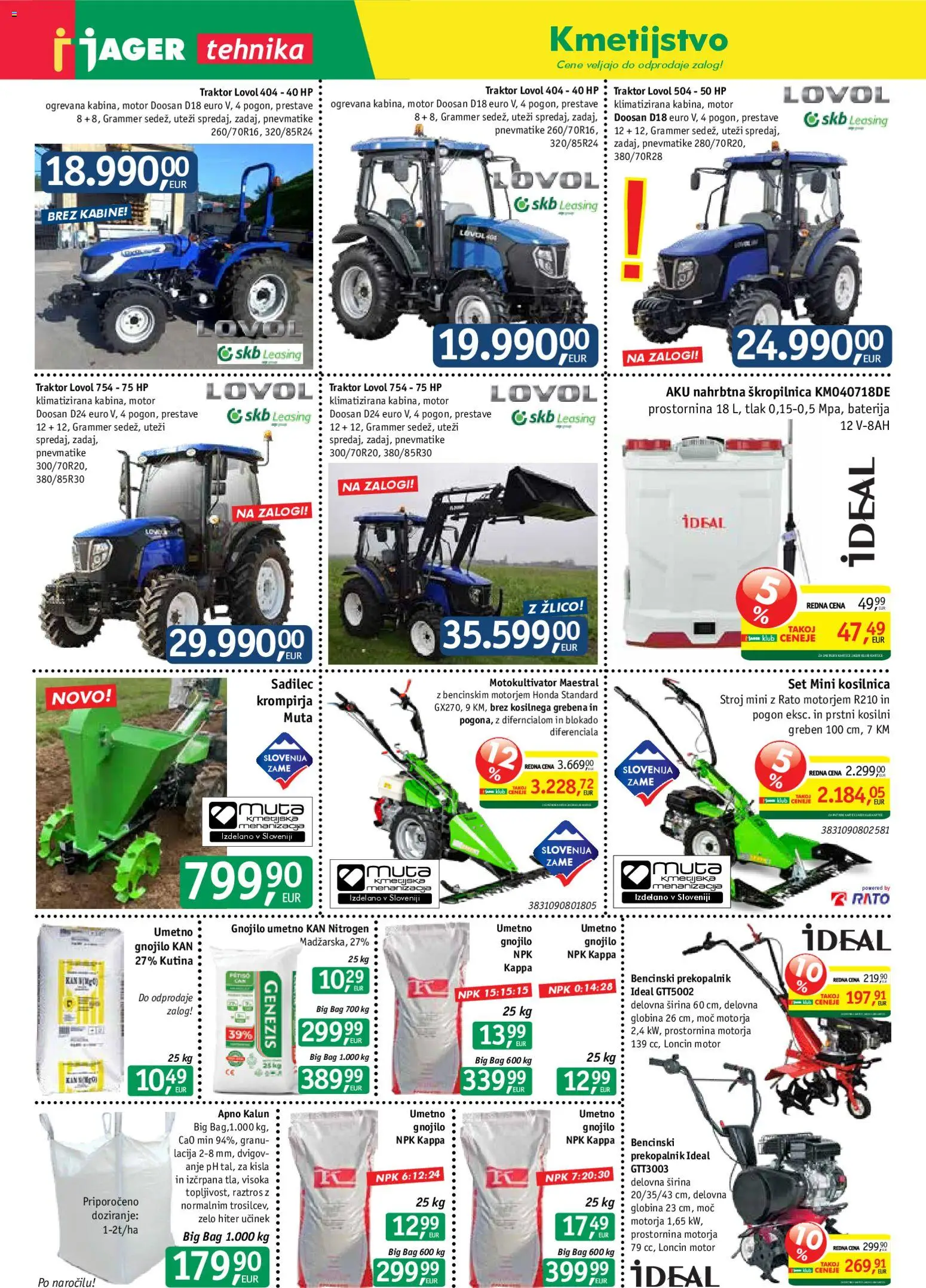 Novi Jager katalog ponudbe – veljaven od 14.01.2026 | Stran: 1 | Izdelki: Baterija, Kosilnica